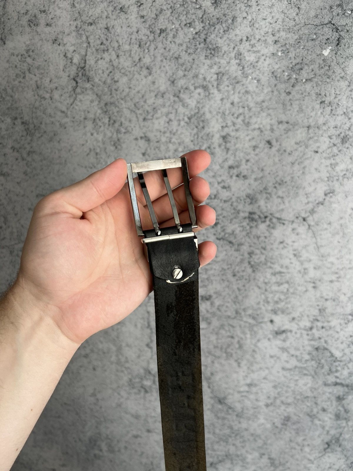 Harley Davidson Vintage Harley Davidson Leather Belt 2000s Embossed Bikers Size 44 - 6 Thumbnail