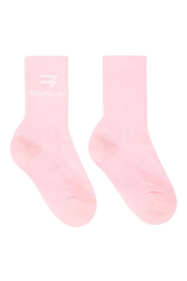 Balenciaga o1mt1gz0824 Size L Sporty B Tennis Socks in Pink Grailed