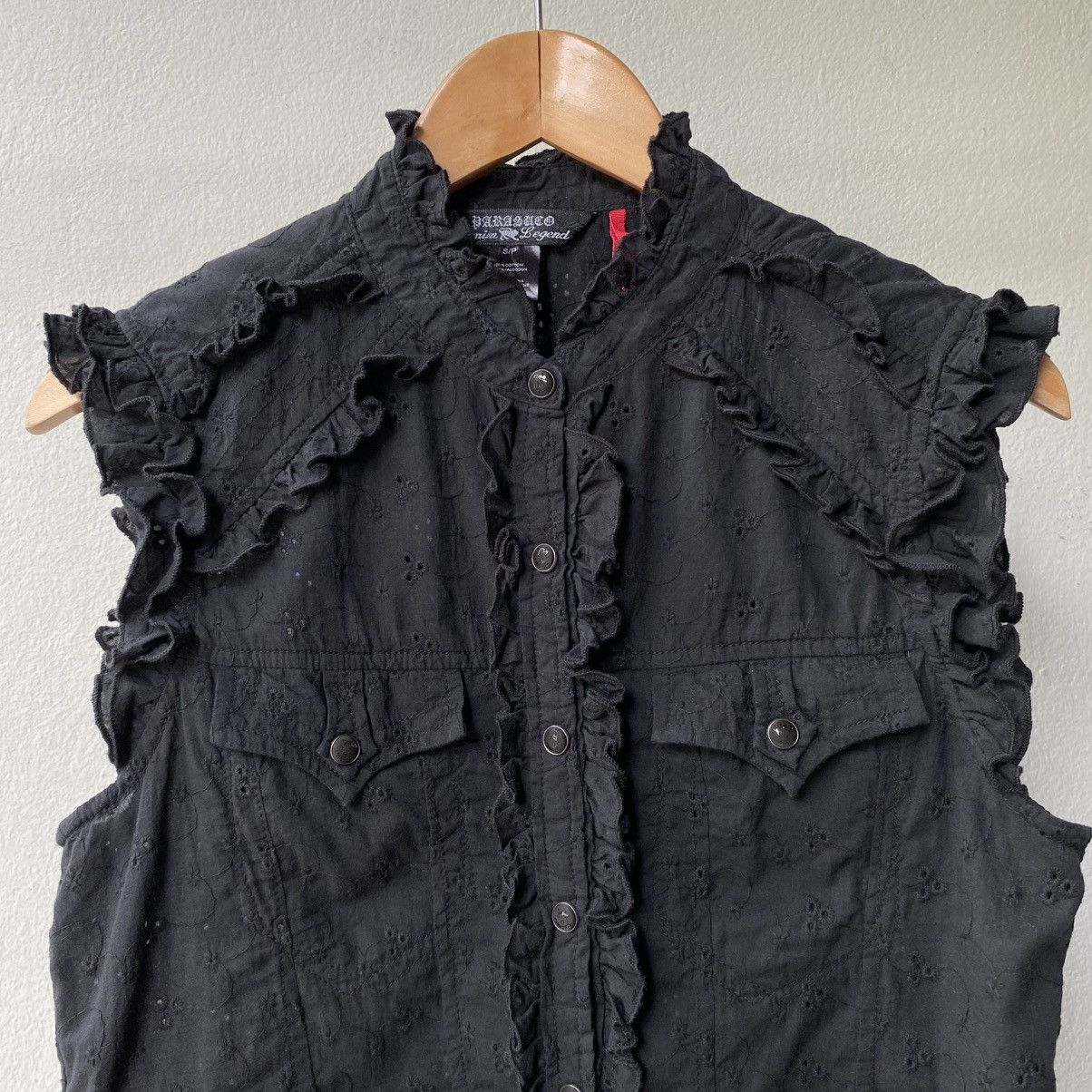 Japanese Brand Parasuco Denim Legend Y2K Punk Sleeveless fitted top Size S / US 4 / IT 40 - 7 Thumbnail