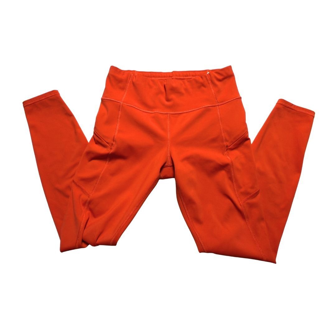 Athleta Athleta Contender Laser Cut Tights Neon Orange Small Legging Size 26" / US 2 / IT 38 - 6 Thumbnail