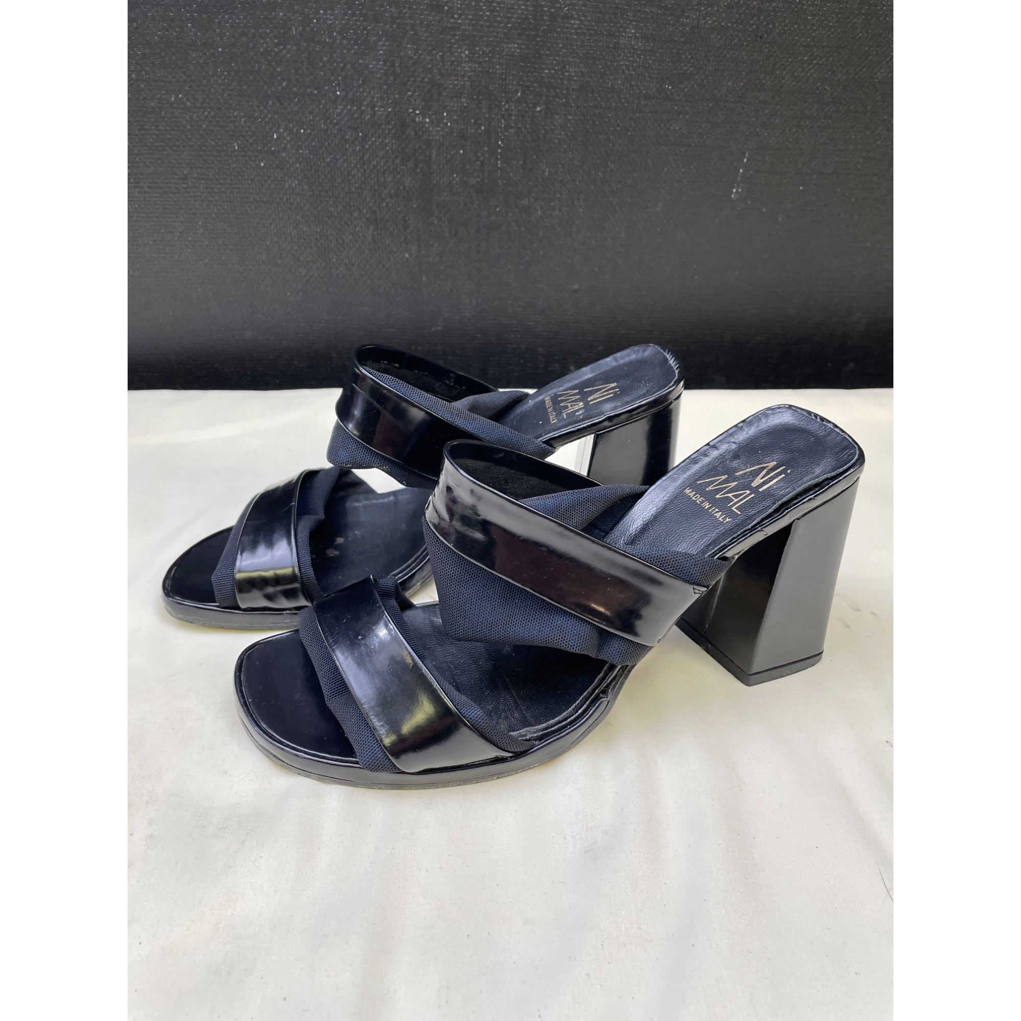 Other Lavorazione Artigiana Women's Black/Blue Shoes/Sandals Heel Size US 6.5 / IT 36.5 - 3 Thumbnail