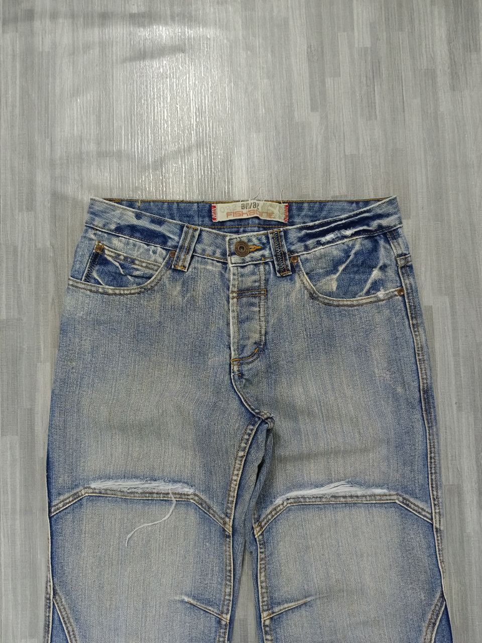 Japanese Brand FLARE RECONSTRUCTED FISHBONE DENIM PANTS Size US 29 - 4 Thumbnail