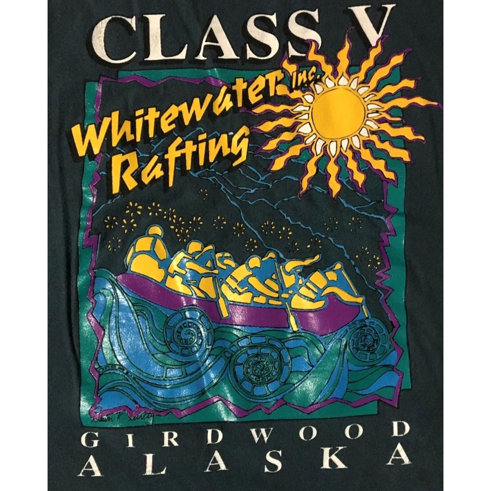 Vintage VINTAGE Alaska Whitewater Rafting Faded Shirt M Blue 90s Grunge Surf Vaporwave 80s USA Mens T-Shirt Size US M / EU 48-50 / 2 - 3 Thumbnail