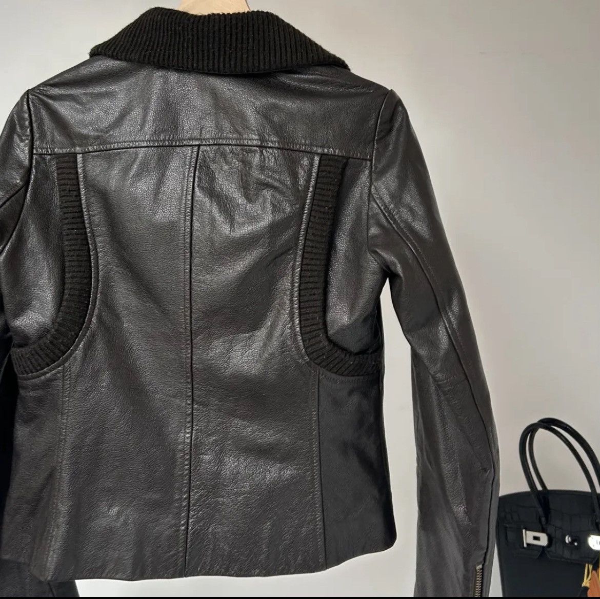 Bcbgmaxazria 100% Leather Moto Jacket BCBG MaxAzria Classic Biker Style Size S / US 4 / IT 40 - 3 Thumbnail