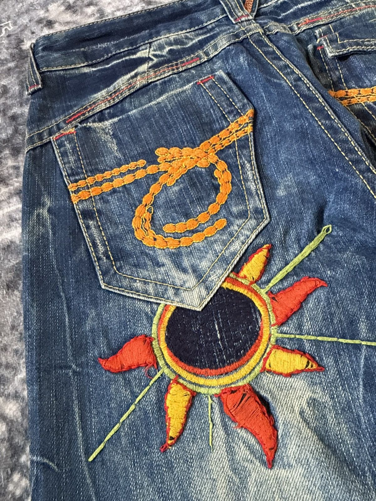 Hysteric Glamour Studio R.P Embroidered Bold Stitched Wide Flared Jeans Size US 28 / EU 44 - 7 Thumbnail