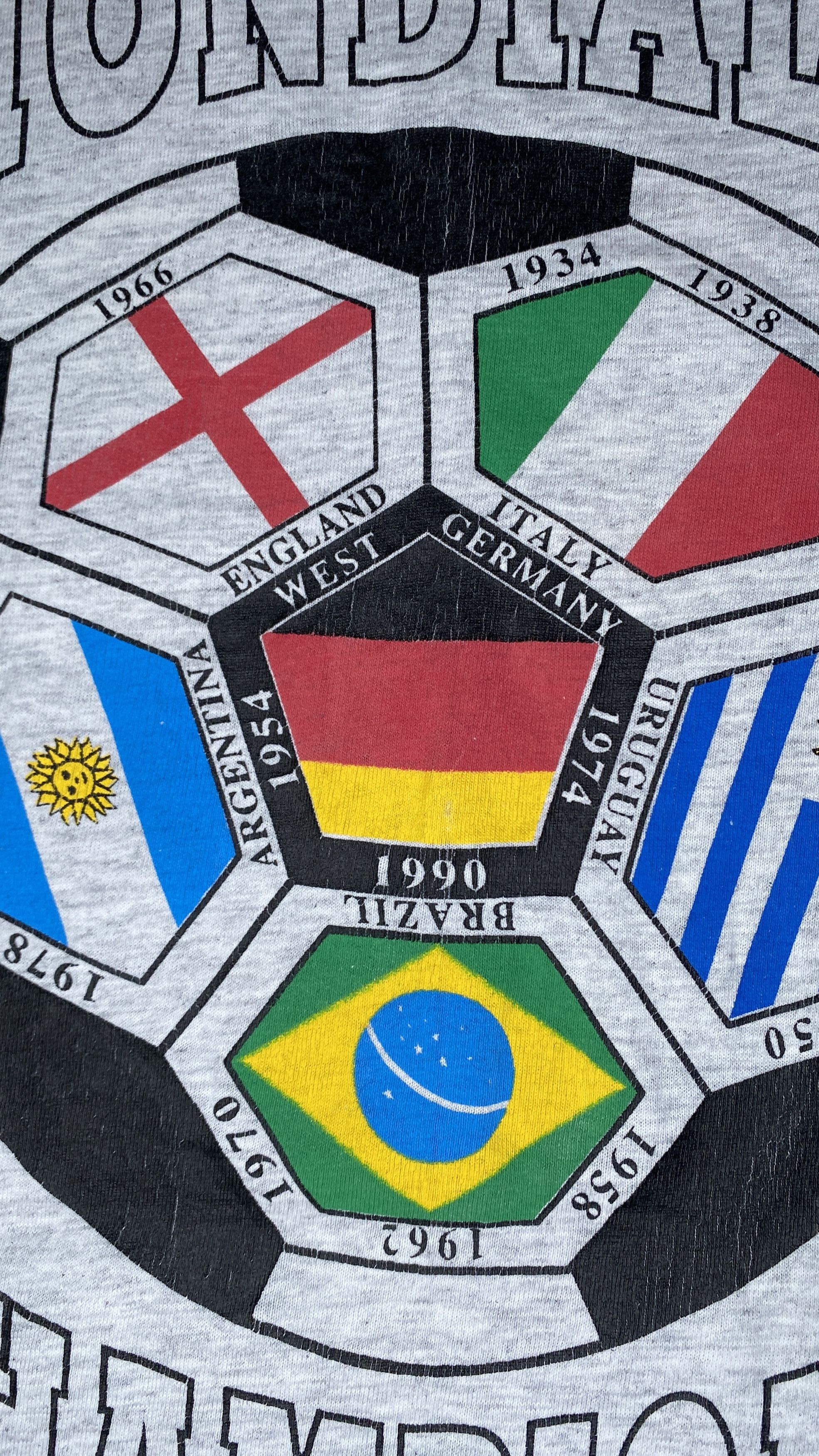 Vintage Vintage 90s Mondiale World Cup Champions Soccer Tee USA Size US XL / EU 56 / 4 - 4 Thumbnail