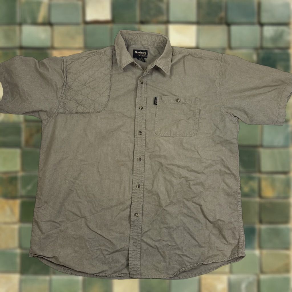 Vintage Guide Series Button-Up Shirt Men’s XL Beige Khaki Hunting Padded Shooting Shirt Mens XL Beige Padded Short Sleeve Size US XL / EU 56 / 4 - 1 Thumbnail