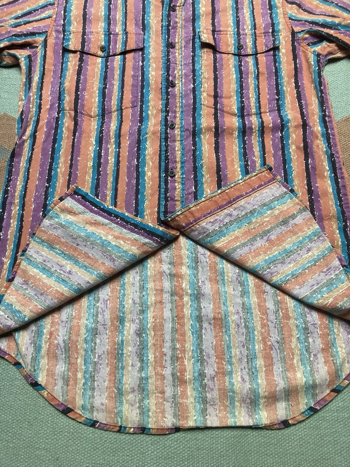 Vintage Vtg shirt frontier wrangler western cowboy striped medium T Size US M / EU 48-50 / 2 - 2 Thumbnail