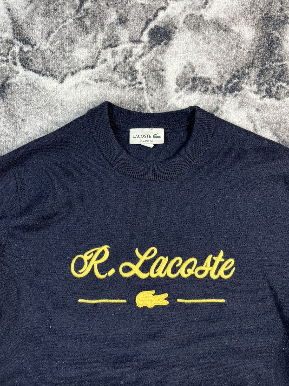 Lacoste Lacoste Wool Blend Sweater Logo Navy Size L Size US L / EU 52-54 / 3 - 4 Thumbnail