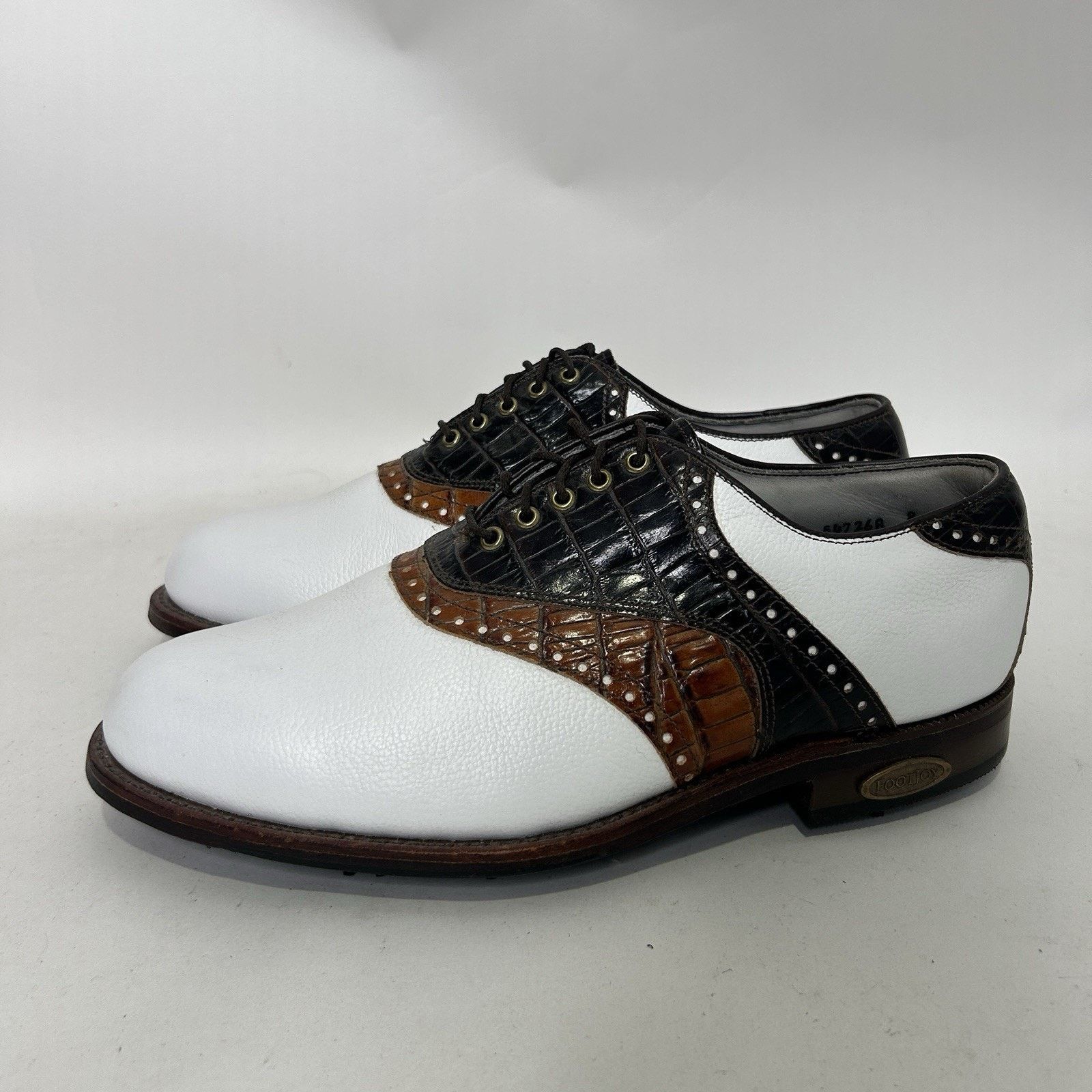 Footjoy Footjoy Classics Dry Premiere Golf Shoes “White Chestnut” Size US 8.5 / EU 41-42 - 4 Thumbnail