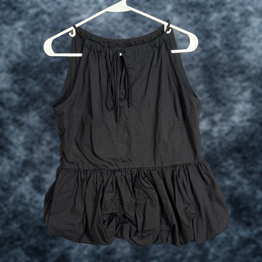 Asos ASOS Design Black Peplum Balloon Hem Sleeveless Top Womens Size 6 Clothing Blouse Shirt Size M / US 6-8 / IT 42-44 - 1 Thumbnail