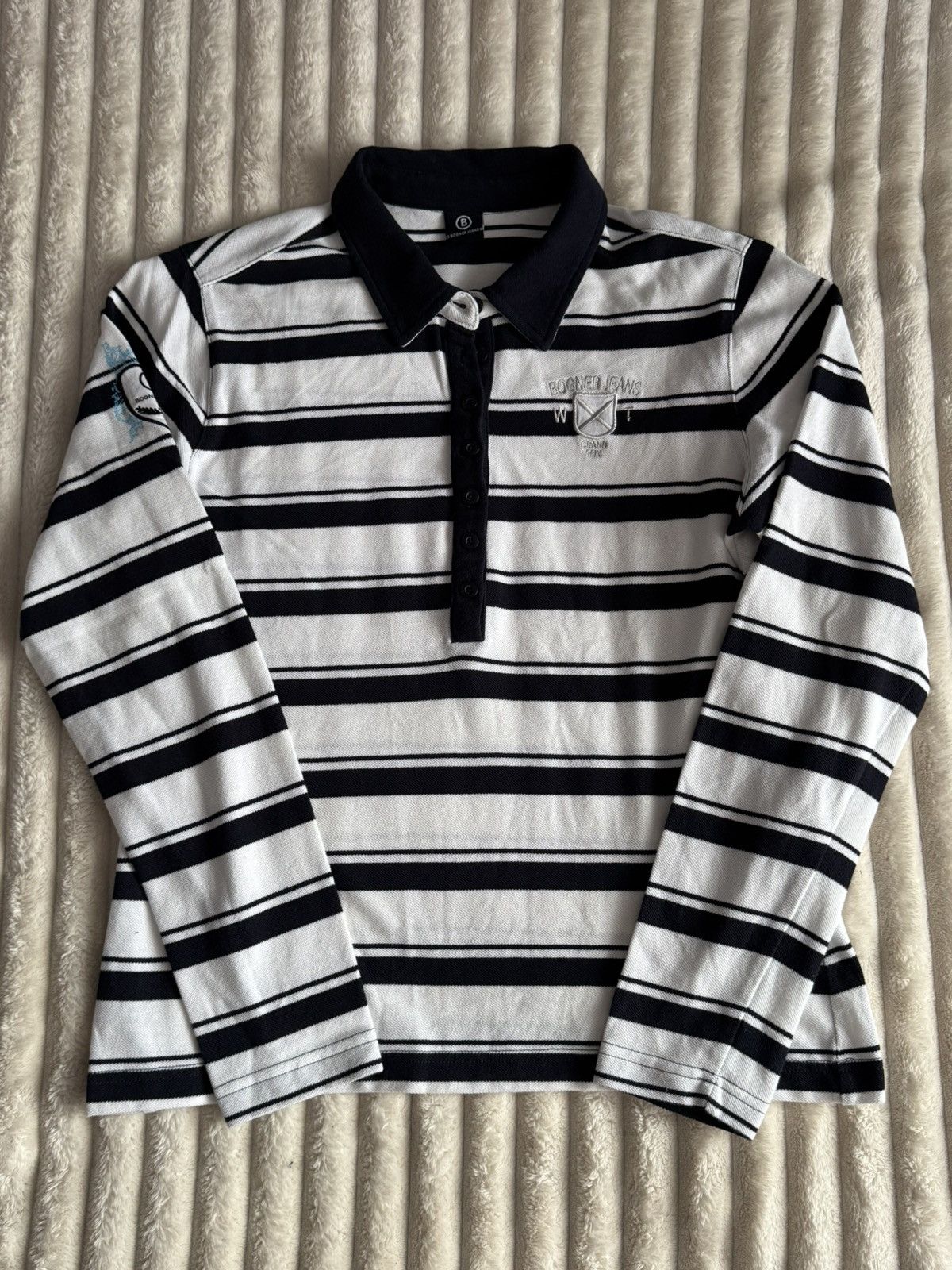Bogner Vintage Bogner Jeans Rugby Polo Tshirt Size US M / EU 48-50 / 2 - 1 Thumbnail
