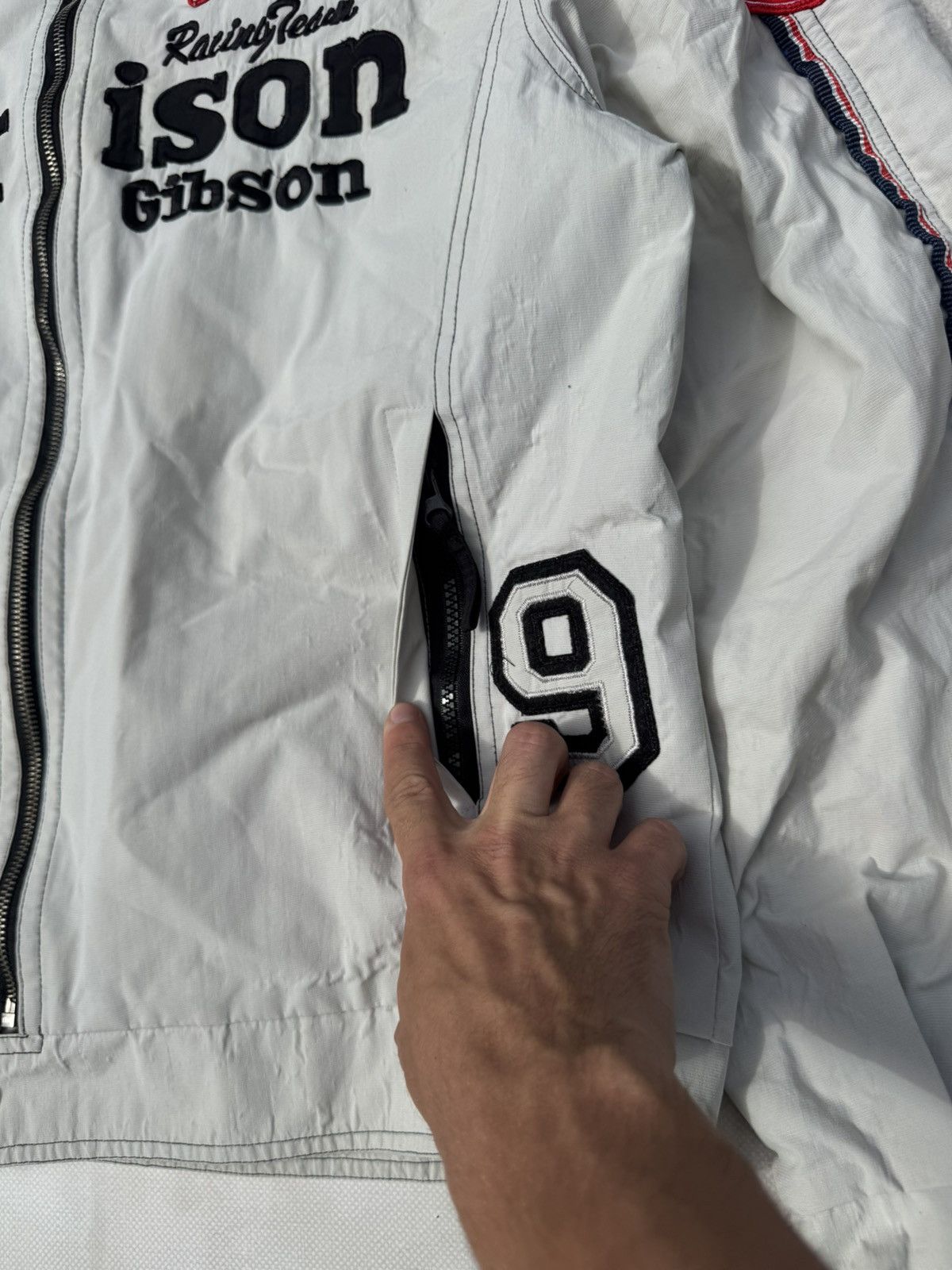 Vintage Vintage Harrison Gibson Y2k Distressed Racing Jacket Size US XL / EU 56 / 4 - 6 Thumbnail