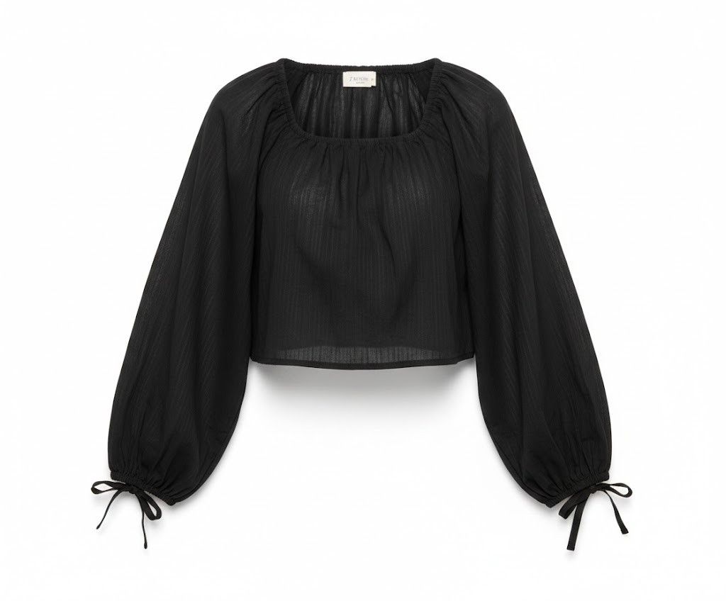 Saint Laurent Paris o1la1rc1a0226 820971 Blouse in Lamé Stripe Silk Muslin Black Size S / US 4 / IT 40 - 2 Thumbnail