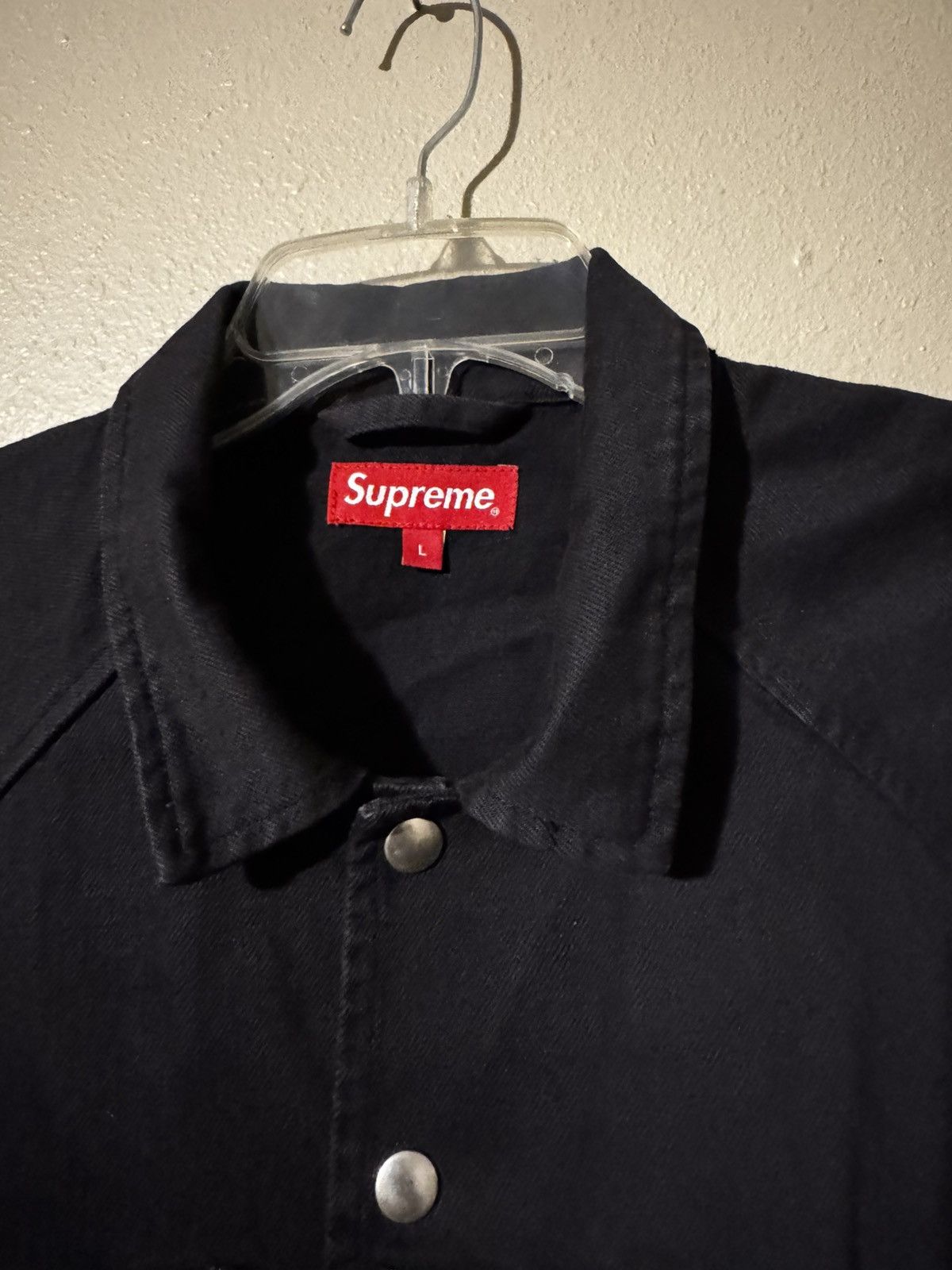 Supreme 2018 snap front twill jacket black/black Size US L / EU 52-54 / 3 - 3 Thumbnail