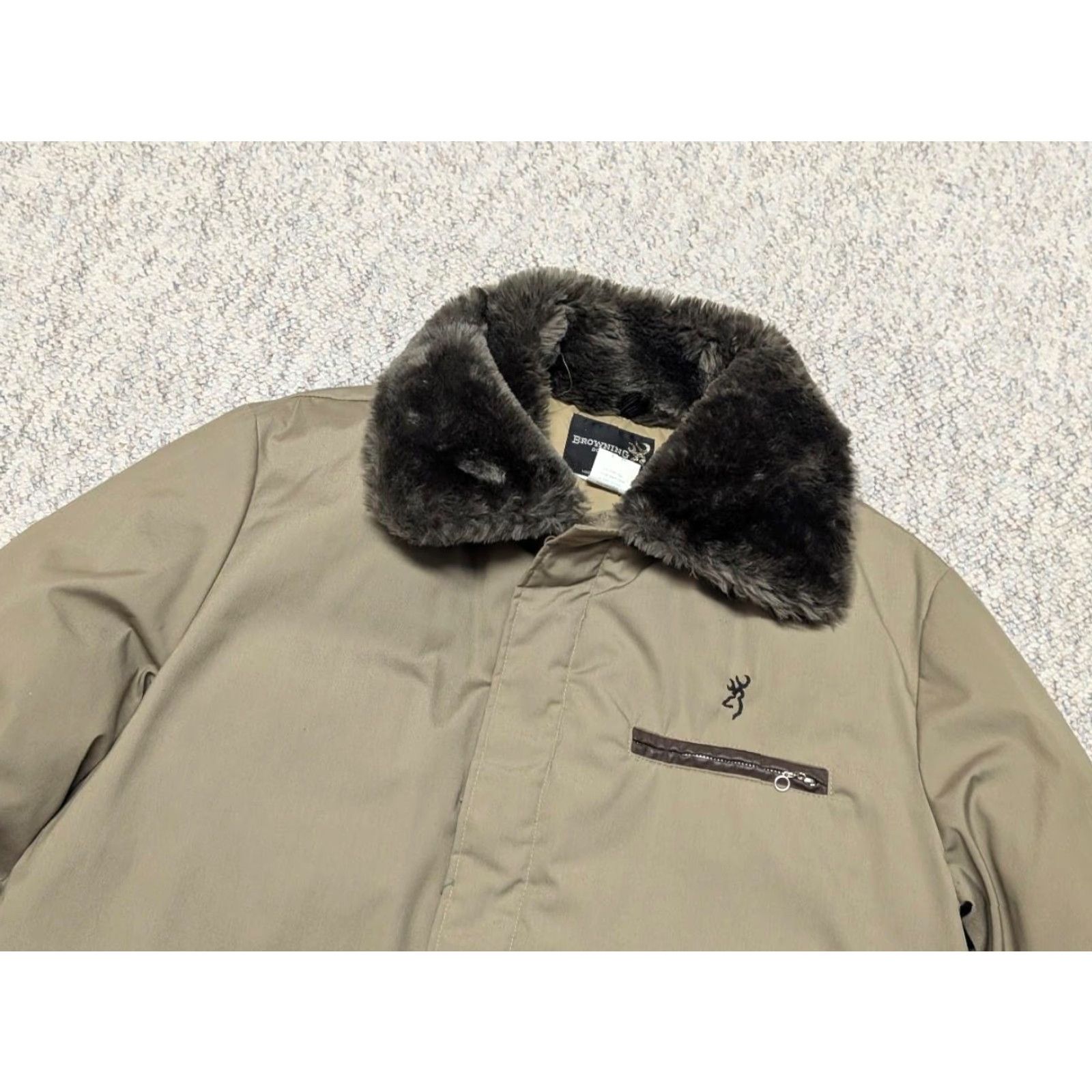 Vintage VINTAGE Browning parka COAT XL Goose Down cotton/poly shell leather trim Men XL Brown Khaki Down Insulation USA Made Size US XL / EU 56 / 4 - 3 Thumbnail