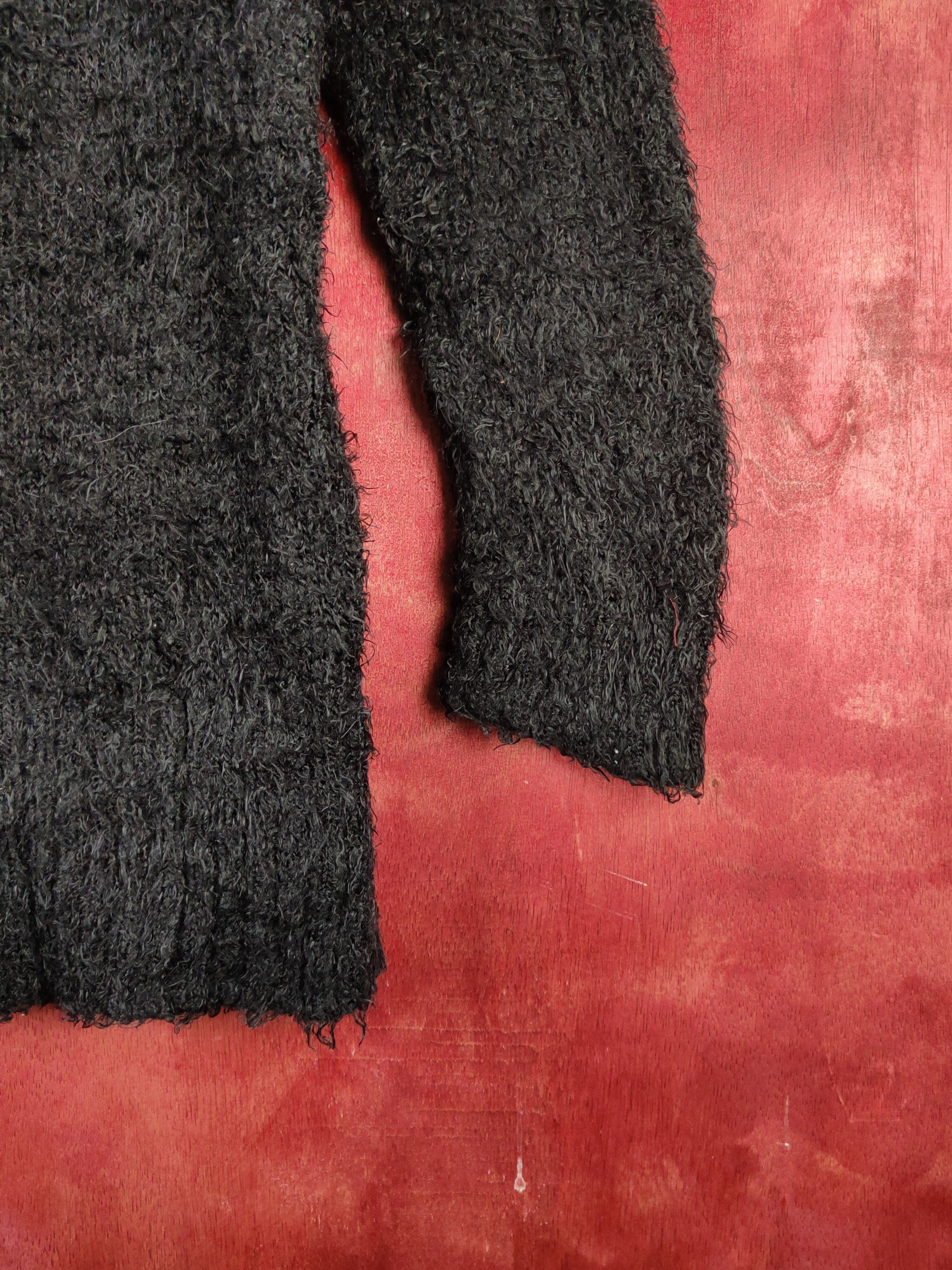 Japanese Brand Healthy Karen Black Fur Mohair Knitwear Cardigan #S2174 Size L / US 10 / IT 46 - 6 Thumbnail