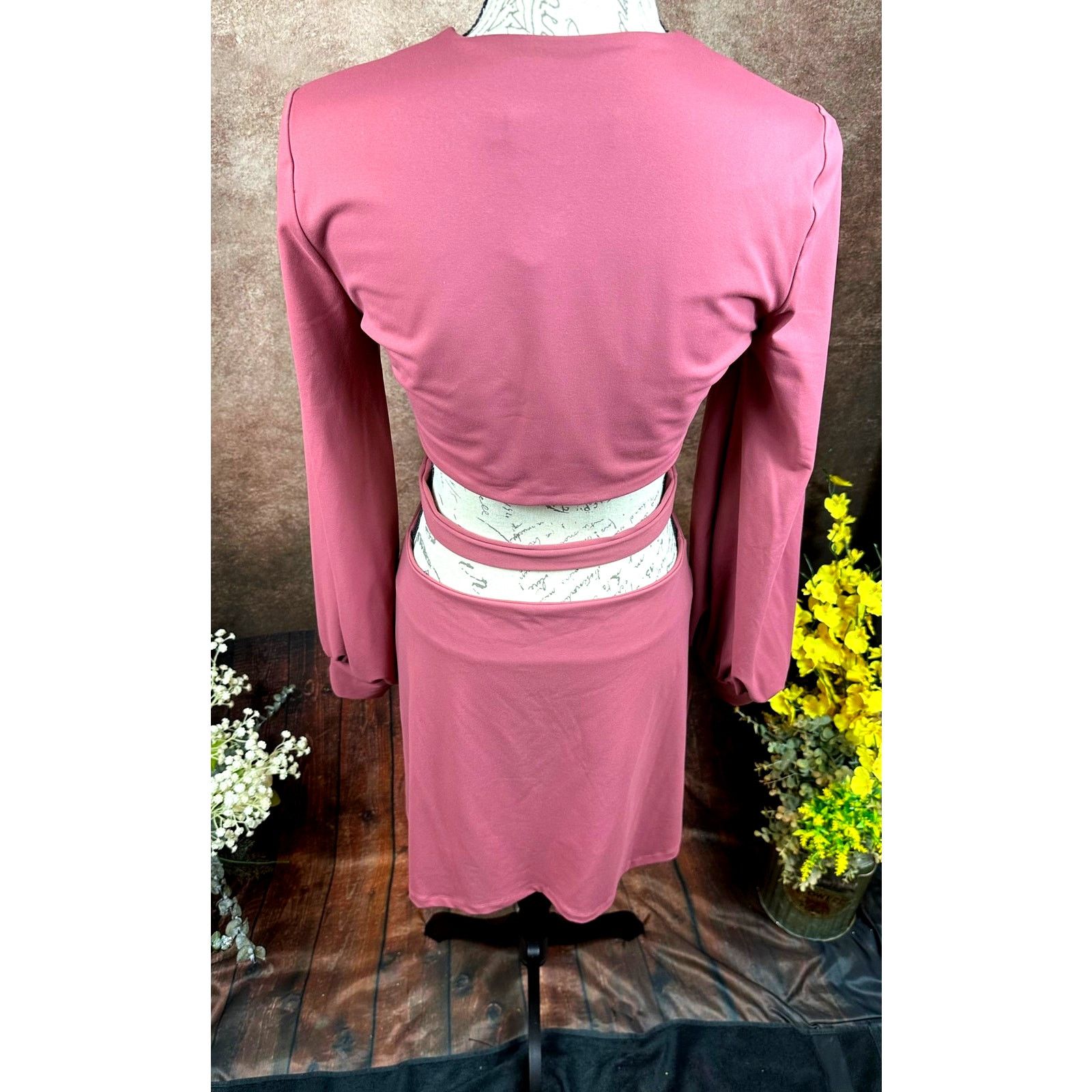 Susana Monaco Susana Monaco Deep V Neck Cut Out Back Dress Lipgloss XL Size XL / US 12-14 / IT 48-50 - 11 Thumbnail