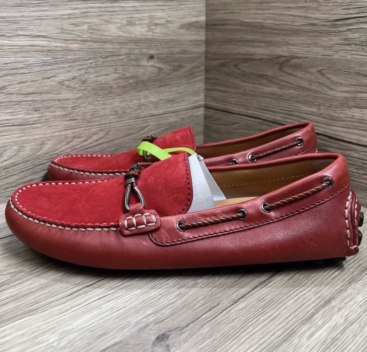 Louis Vuitton Louis Vuitton Hockenheim Red & Brown Woven Loafers J41 Size US 8 / EU 41 - 1 Thumbnail