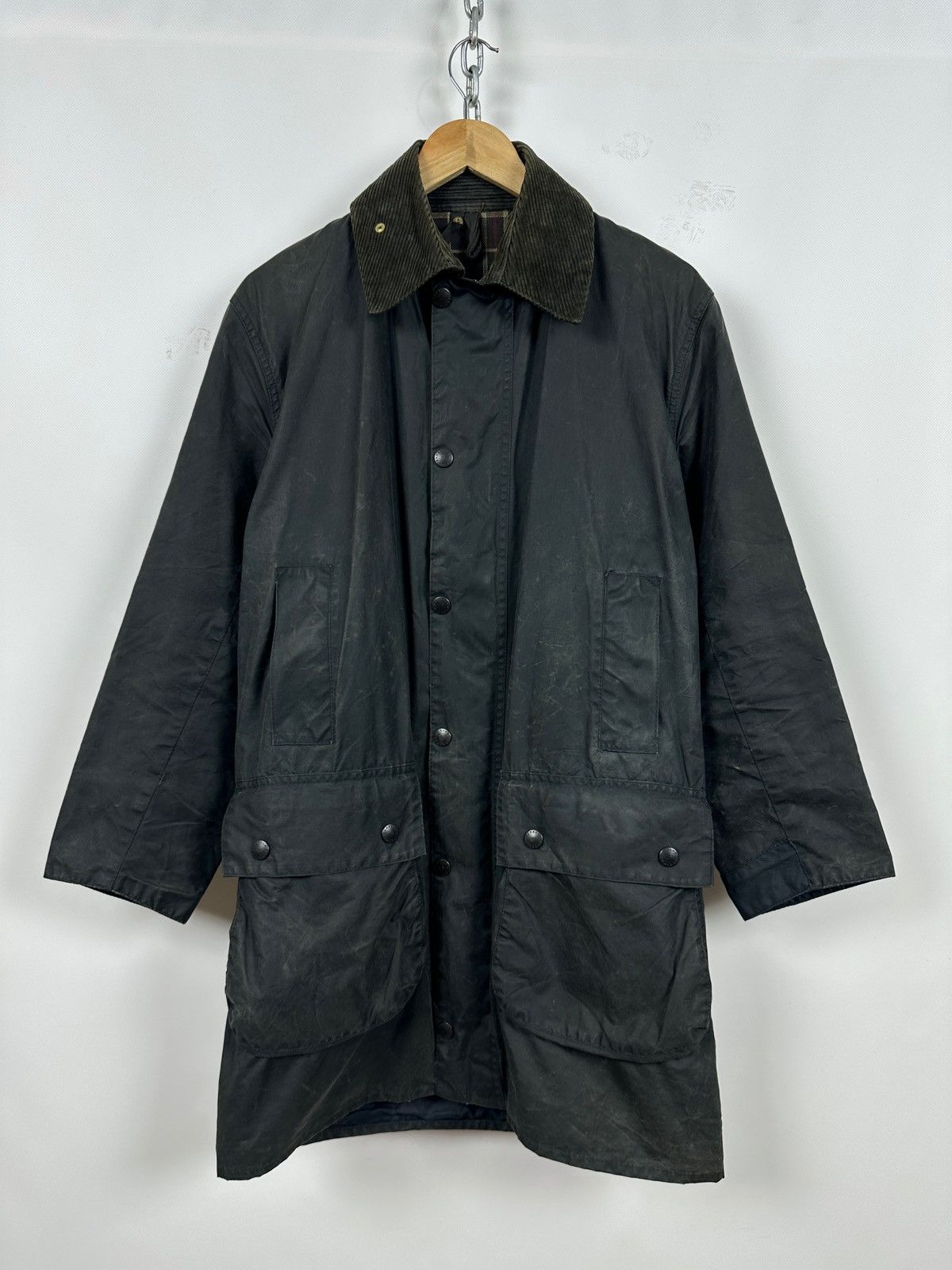 Barbour Vintage Barbour Border Waxed Coat Jacket Made in England Size US S / EU 44-46 / 1 - 1 Thumbnail