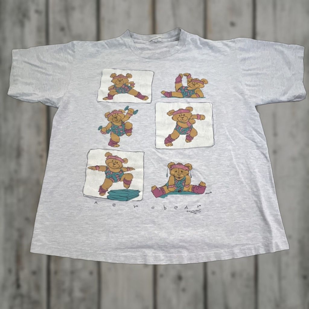 Vintage VINTAGE Aerobear T Shirt XL Gray Short Sleeve Bears Graphic Tee 1990s Mens Size US XL / EU 56 / 4 - 1 Thumbnail