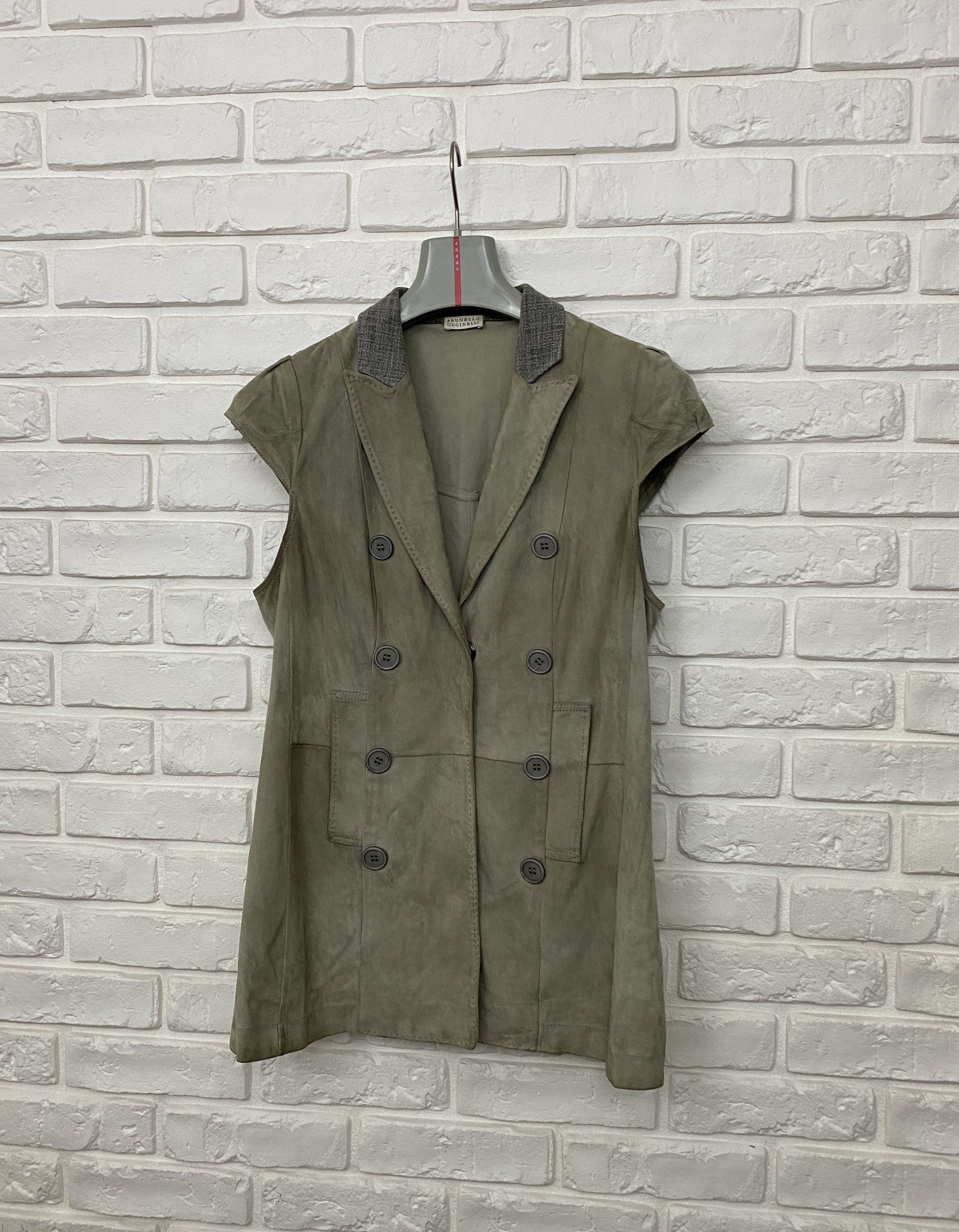 Brunello Cucinelli Brunello Cucinelli Suede Leather Short Sleeve Jacket Vest 44 Size M / US 6-8 / IT 42-44 - 3 Thumbnail
