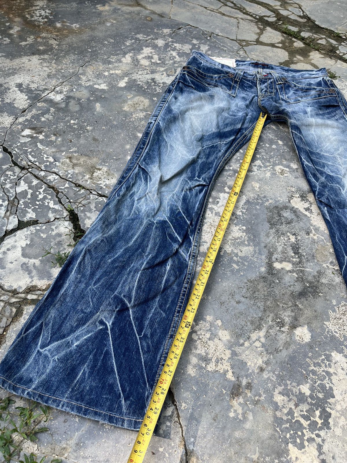 If Six Was Nine × Japanese Brand × Vintage Flare Crazy Striking Design Blue Jean Japan Denim Size US 32 / EU 48 - 16 Thumbnail
