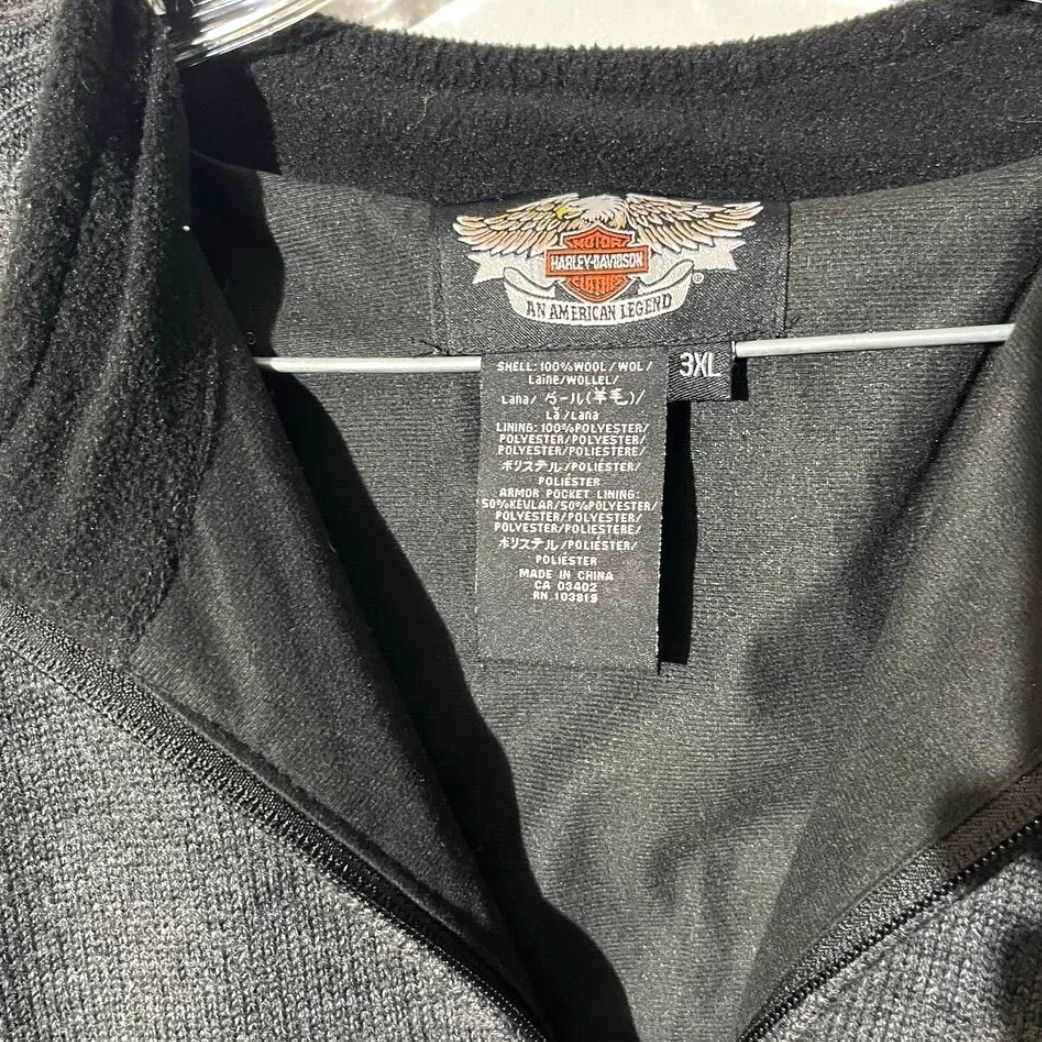 Harley Davidson VINTAGE Harley-Davidson Gray 1/4 Zip Riding Patched Pullover Sweater Mens 3XL Size US XXL / EU 58 / 5 - 3 Thumbnail