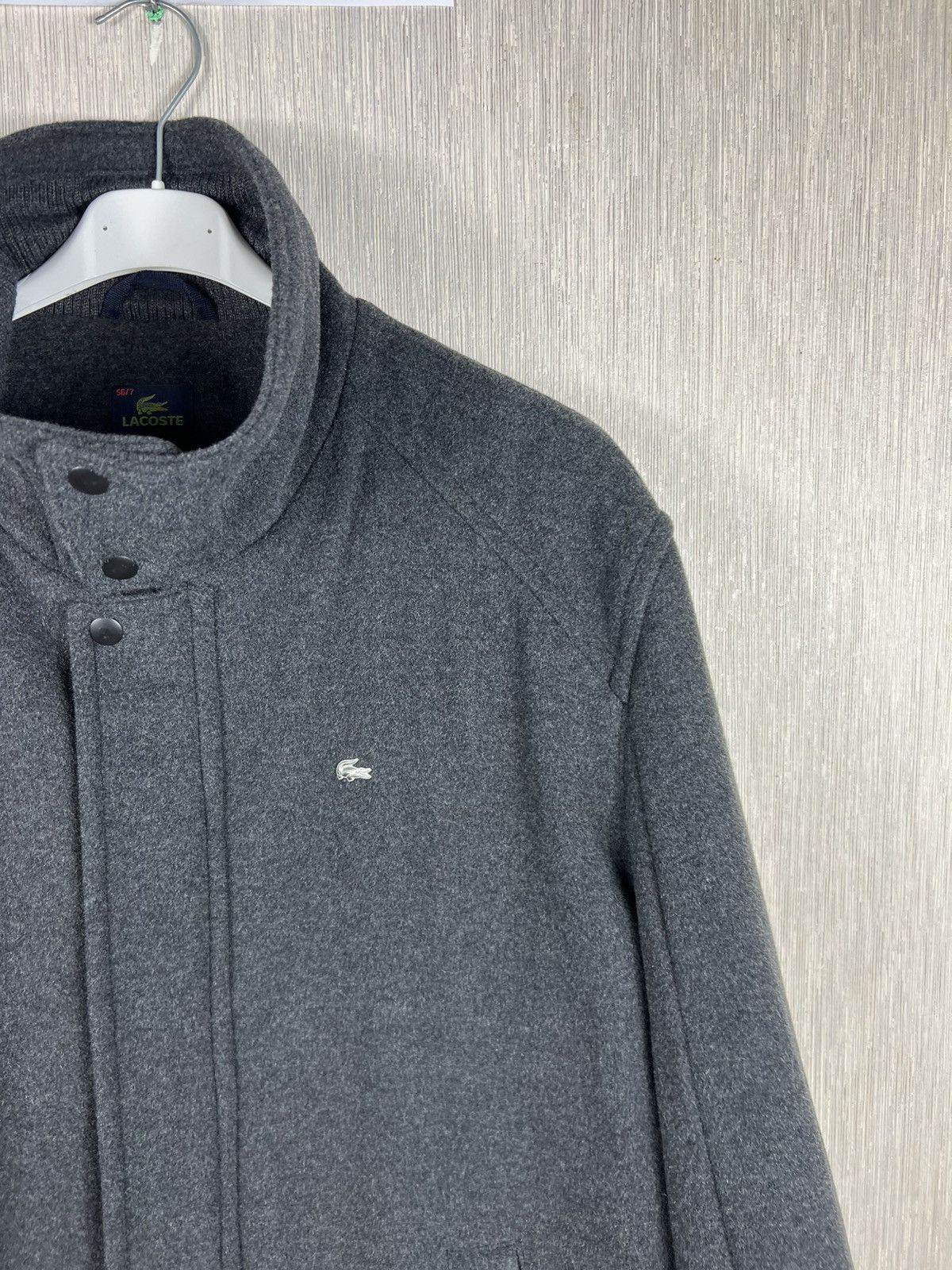 Lacoste Vintage Lacoste wool zip coat jacket metal logo crocodile Size US XL / EU 56 / 4 - 3 Thumbnail