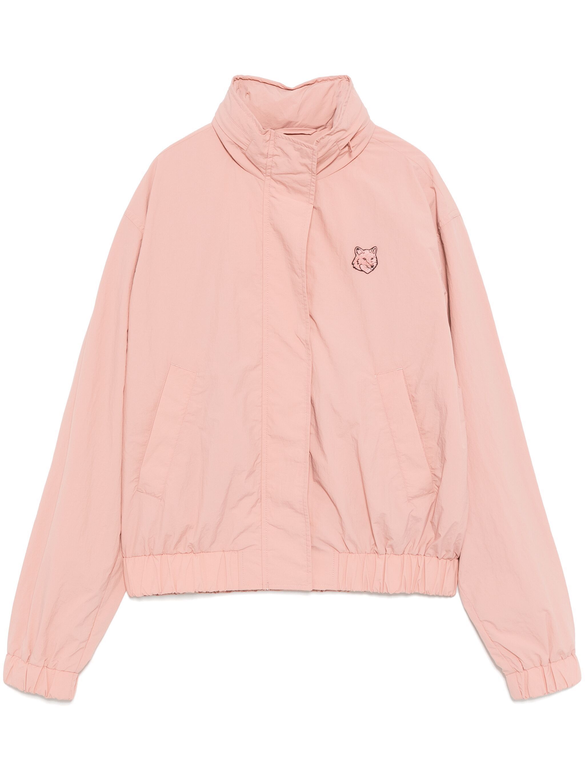 o1s22i1n1124 Bold Fox Head Windbreaker Jacket in Pink
