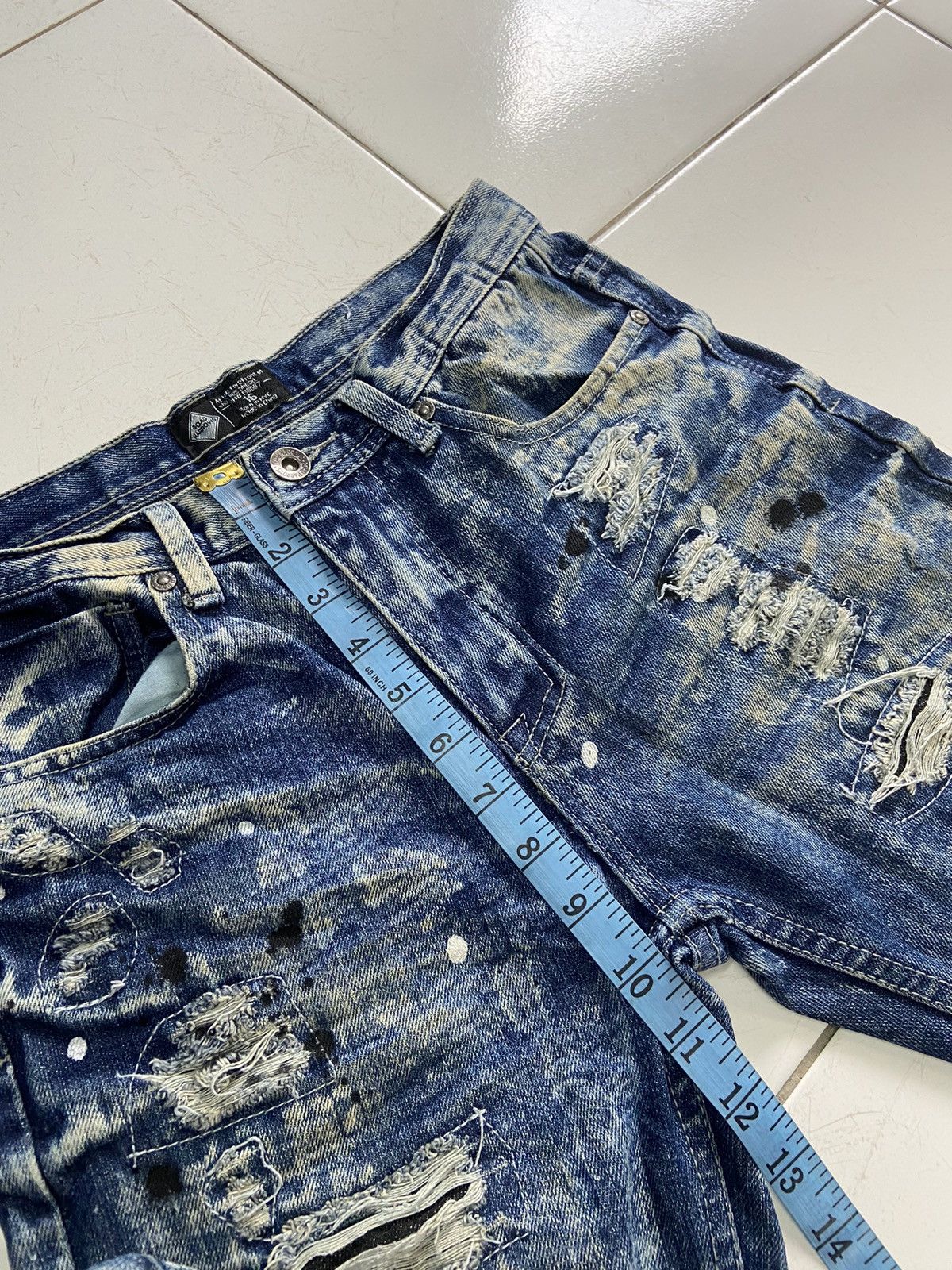 If Six Was Nine ROAD NARROWS DISTRESSED PAINTED STYLE DENIM JEANS Size US 28 / EU 44 - 15 Thumbnail