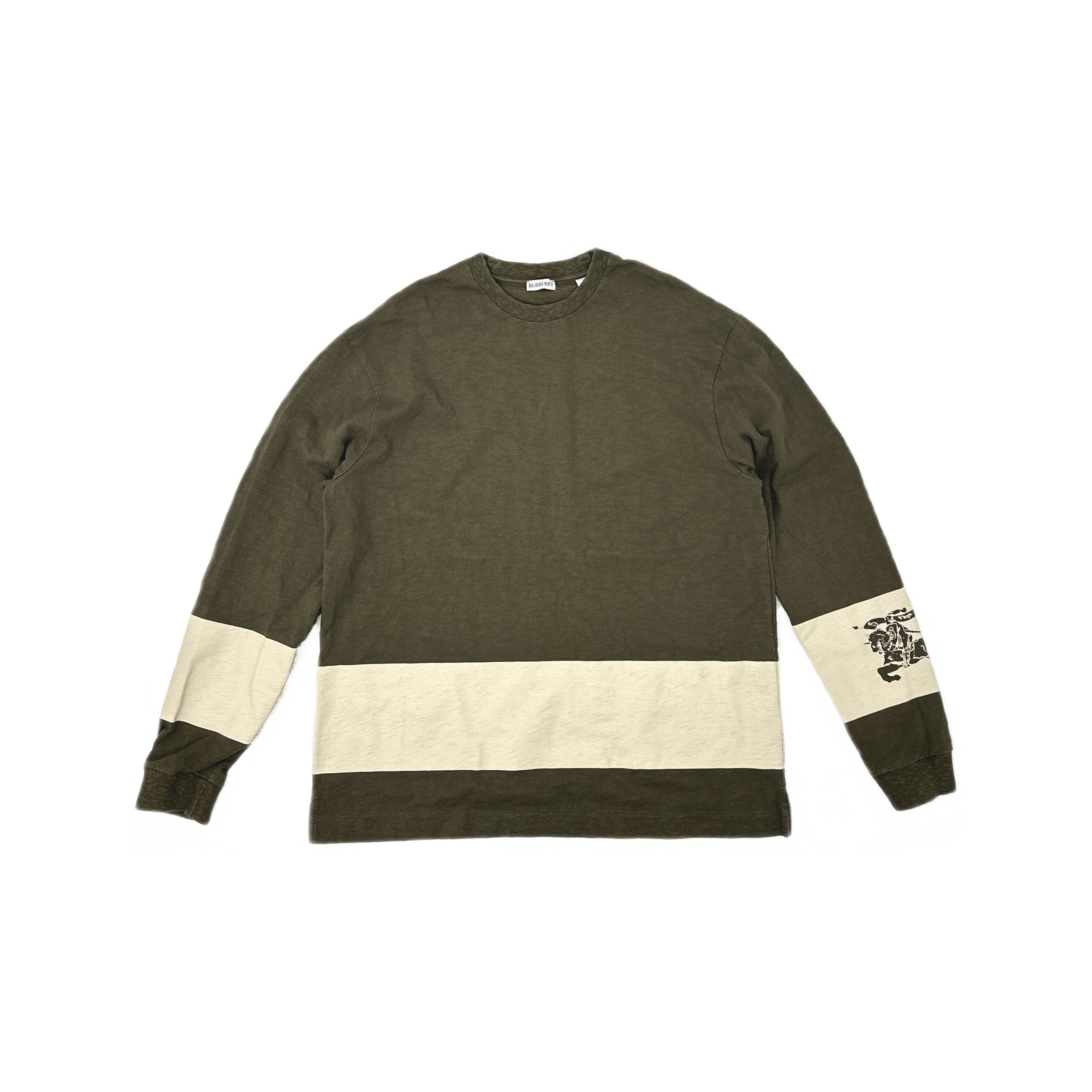 Burberry Burberry Equestrian Knight Stripe Long Sleeve T-Shirt Size X Size US XL / EU 56 / 4 - 1 Thumbnail