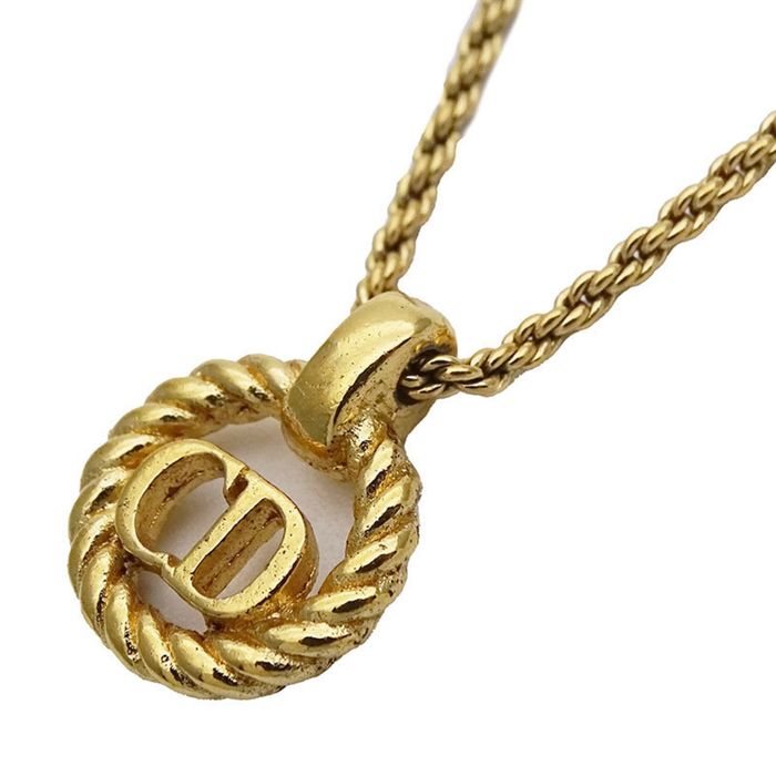 Dior Christian Dior Necklace Women's Gold Circle Round Grailed