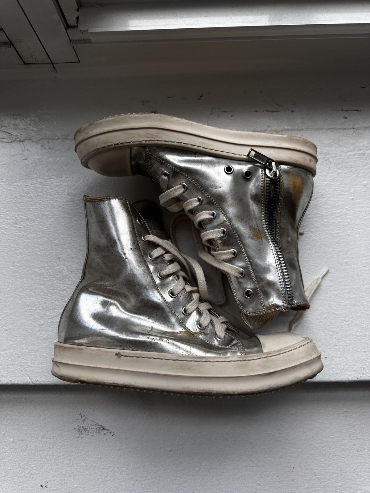 Rick Owens Rick Owens silver / metallic ramones Size US 6 / IT 36 - 2 Thumbnail