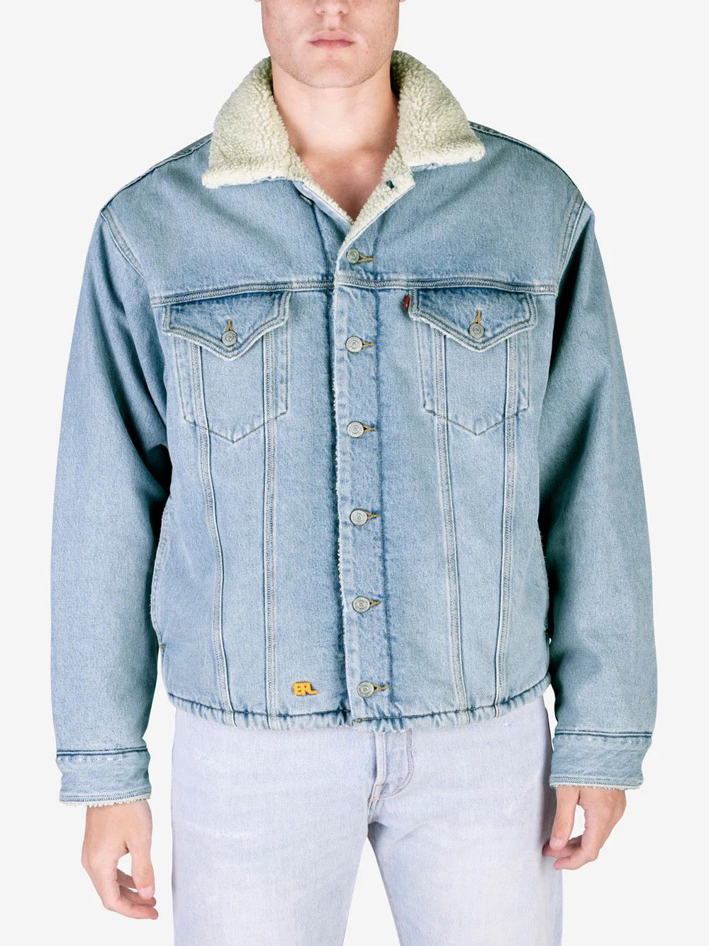 ERL × Levi's o1mle0724 Sherpa Trucker Jacket in Blue Size US XL / EU 56 / 4 - 3 Thumbnail
