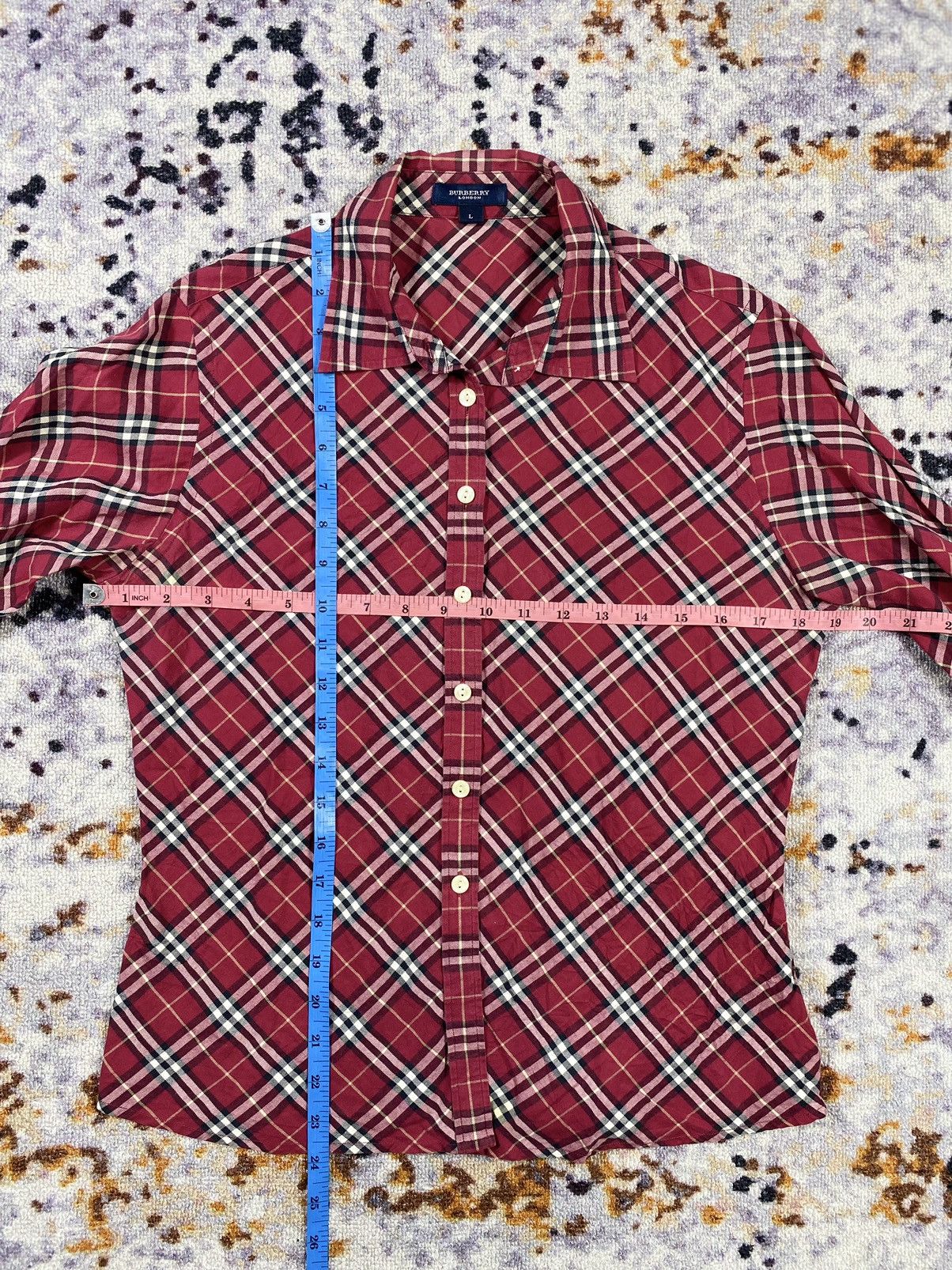 Burberry × Burberry Prorsum × Vintage BURBERRY SHIRT NOVA CHECK RED Size L / US 10 / IT 46 - 7 Thumbnail