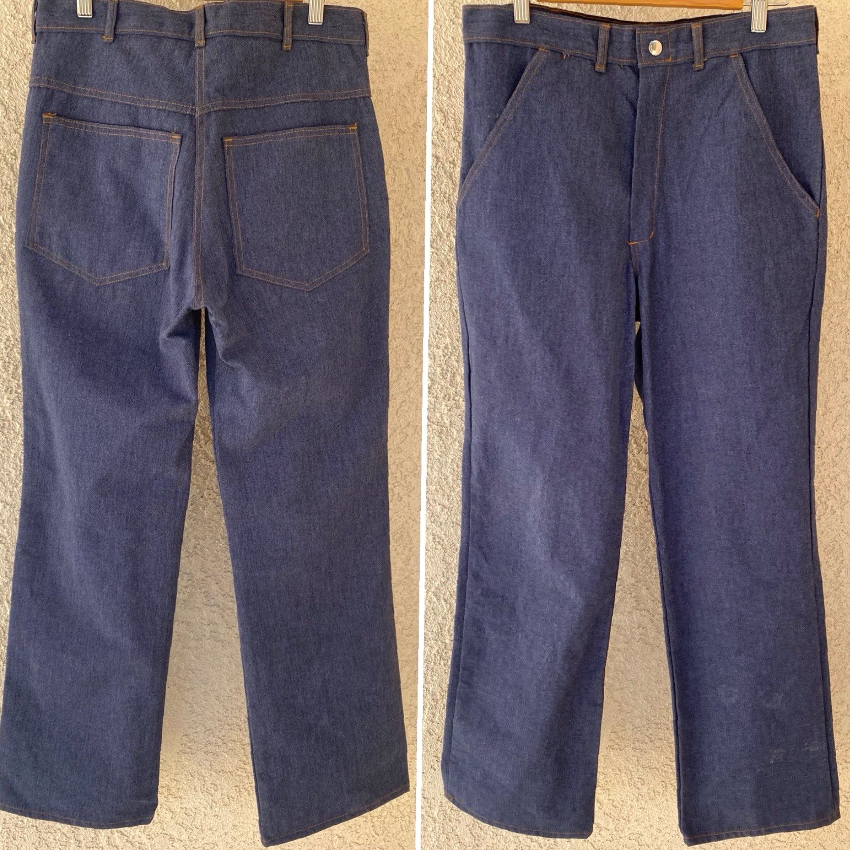 Denime VINTAGE PIA Jeans Denim Work Pants 32.5 in waist 31 Inseam Scovill Snap Blue Rockabilly Mens Size US 33 - 2 Thumbnail
