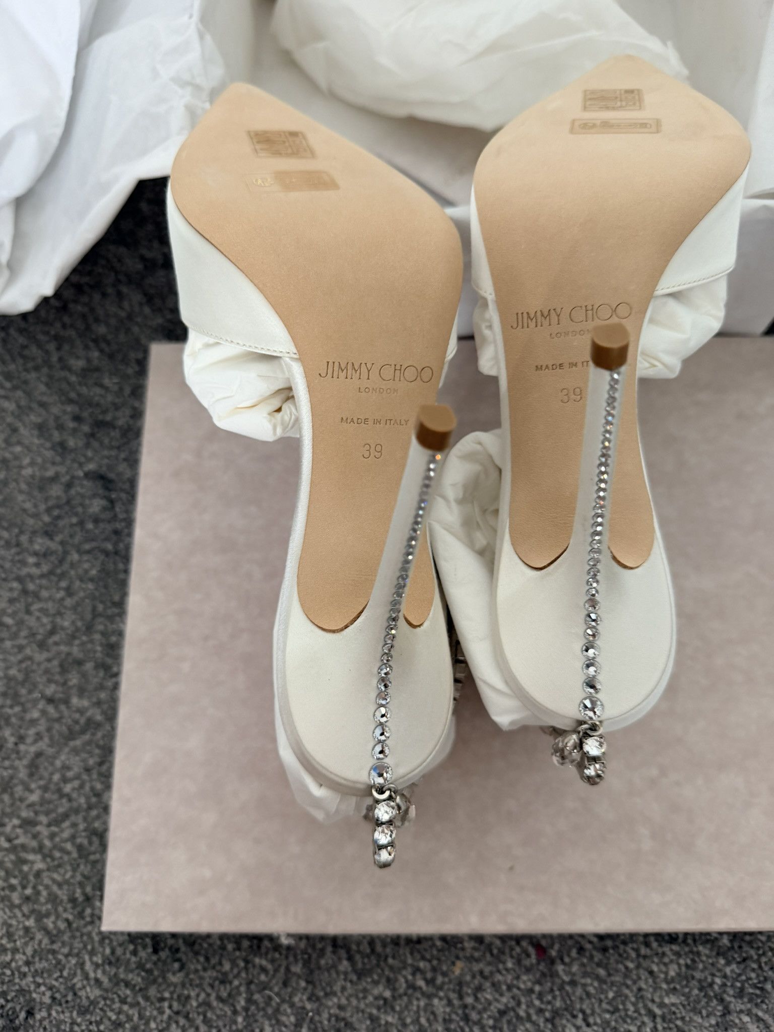 Jimmy Choo Jimmy Choo Saeda 100 l 39 EU Ivory/Crystal Size US 9 / IT 39 - 7 Thumbnail