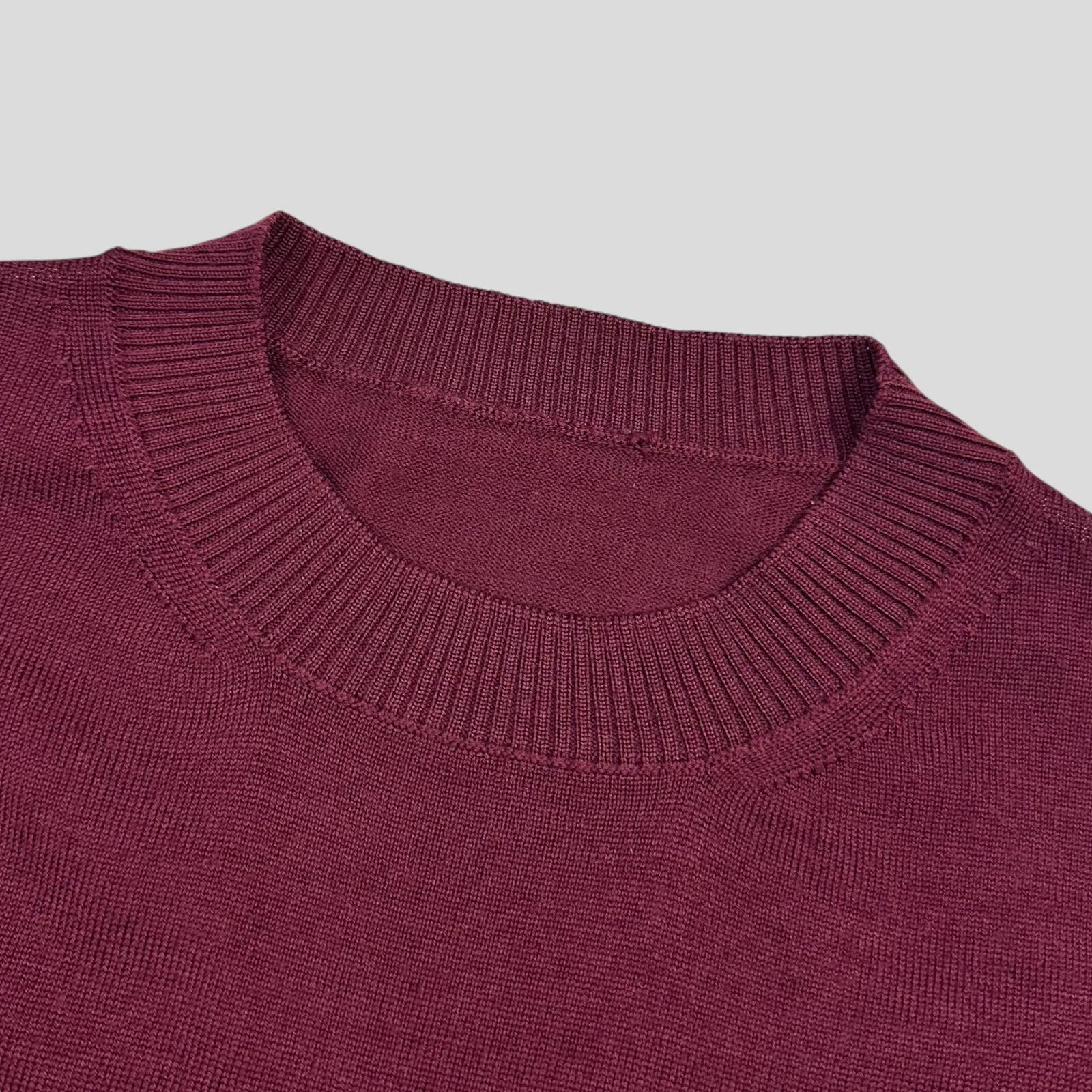 Prada Prada Milano 2018 Wine Ribbed Silk & Wool Knit Sweater - M Size US M / EU 48-50 / 2 - 2 Thumbnail