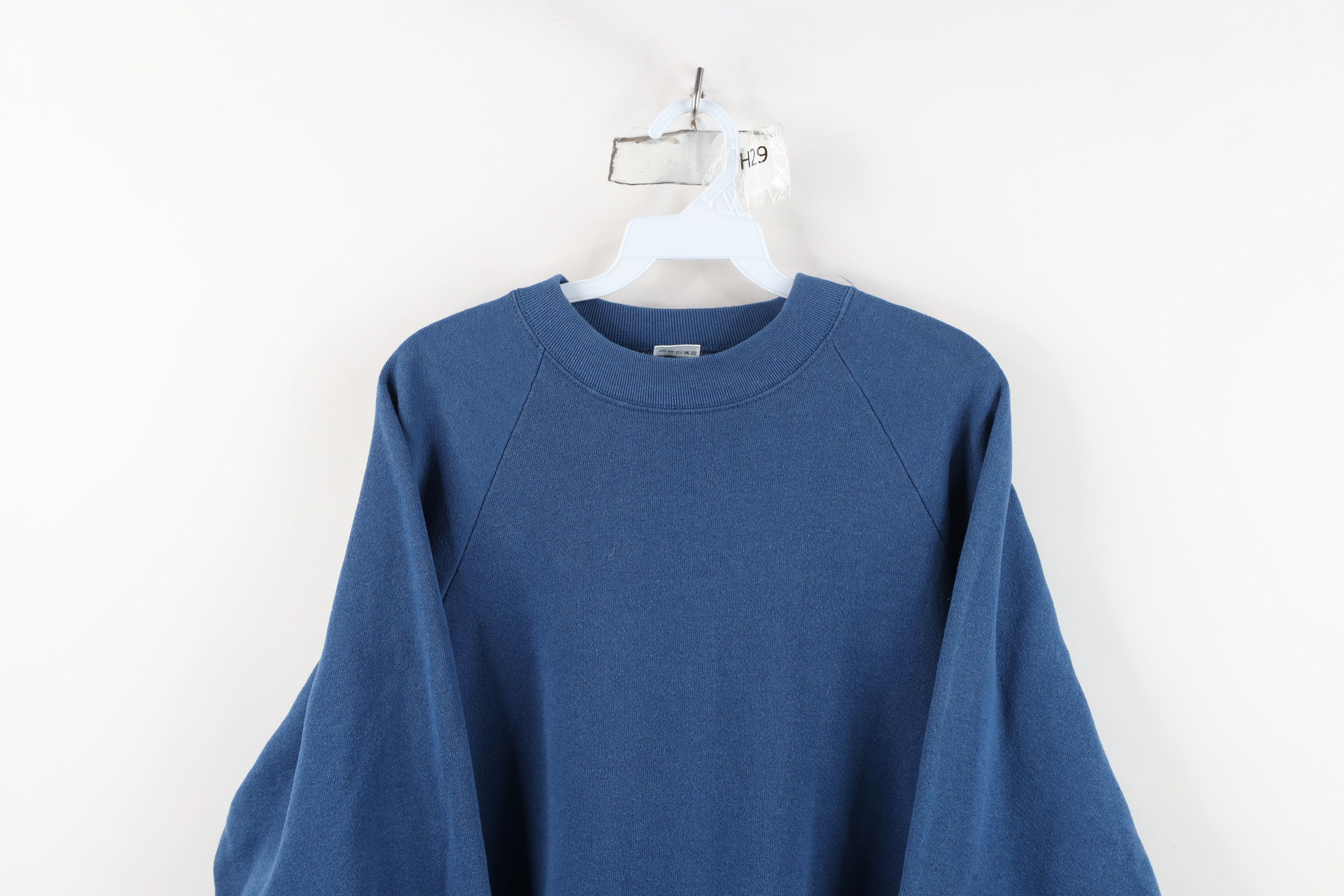 Vintage Vintage 90s Streetwear Raglan Crewneck Sweatshirt Blue USA Size US XL / EU 56 / 4 - 2 Thumbnail