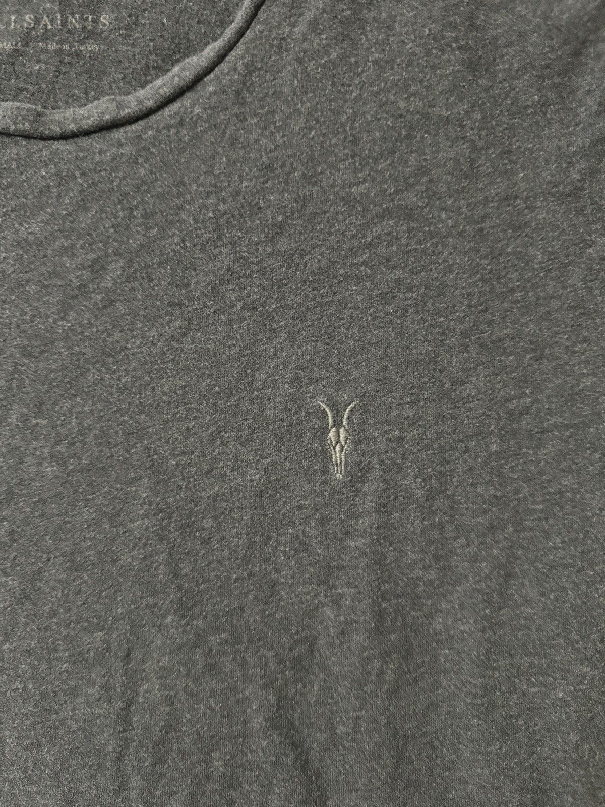 Allsaints ALLSAINTS Women’s Embroidered Logo Tee in Grey Size XS / US 0-2 / IT 36-38 - 2 Thumbnail