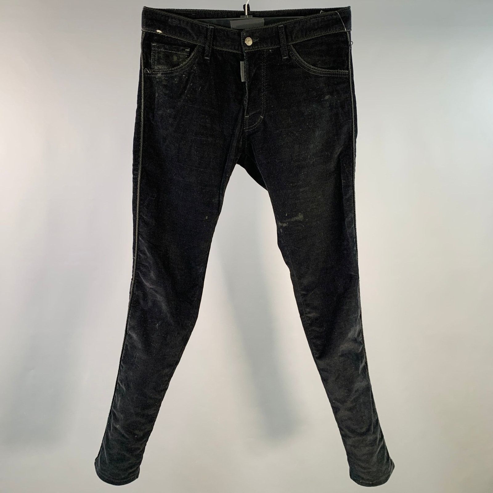 Dsquared2 DSQUARED2 Black Corduroy Cotton Button Fly Casual Pants Size US 32 / EU 48 - 1 Thumbnail
