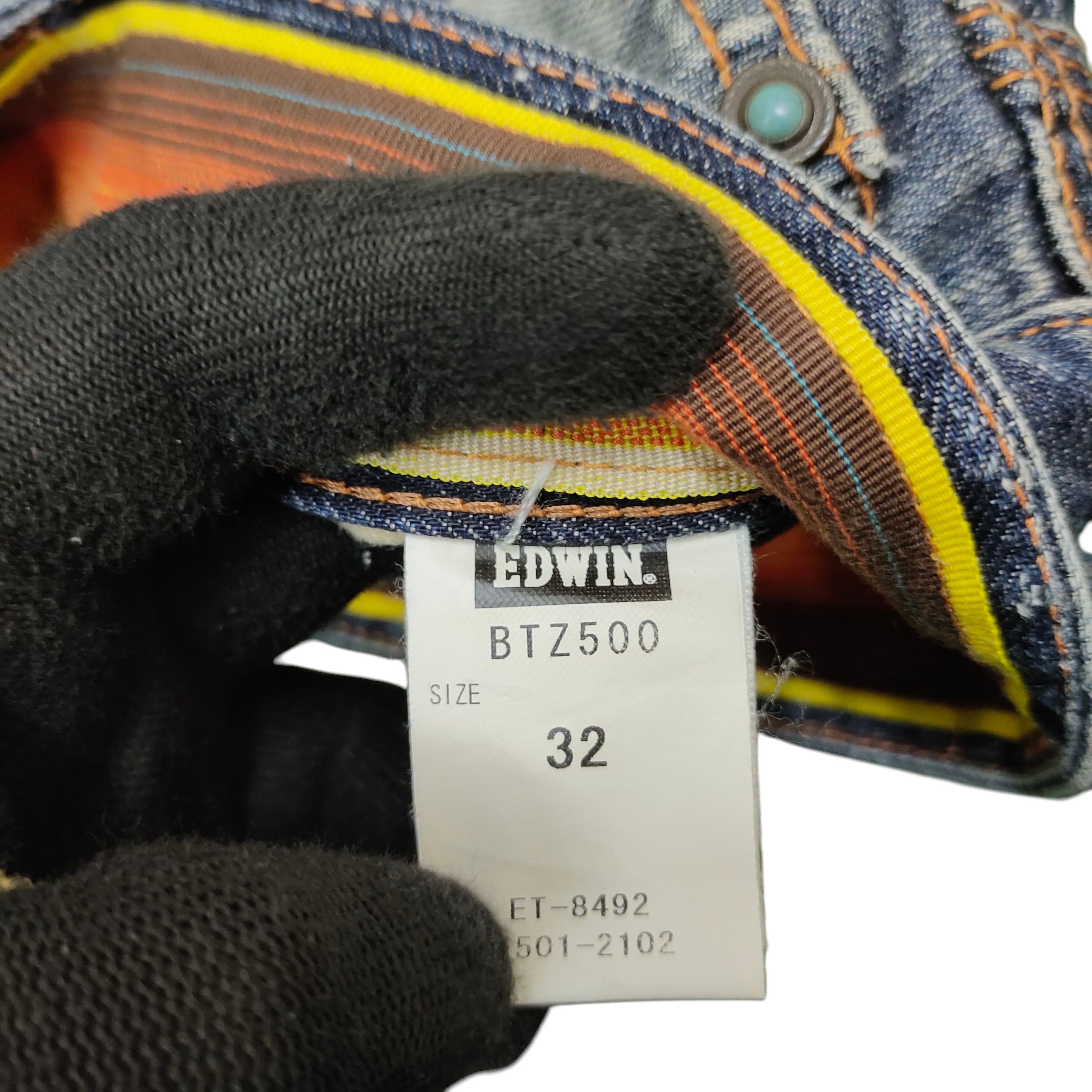 If Six Was Nine Flare Jeans 90s Edwin Cowboy Clawmark Distress Denim Bootcut Size US 33 - 11 Thumbnail