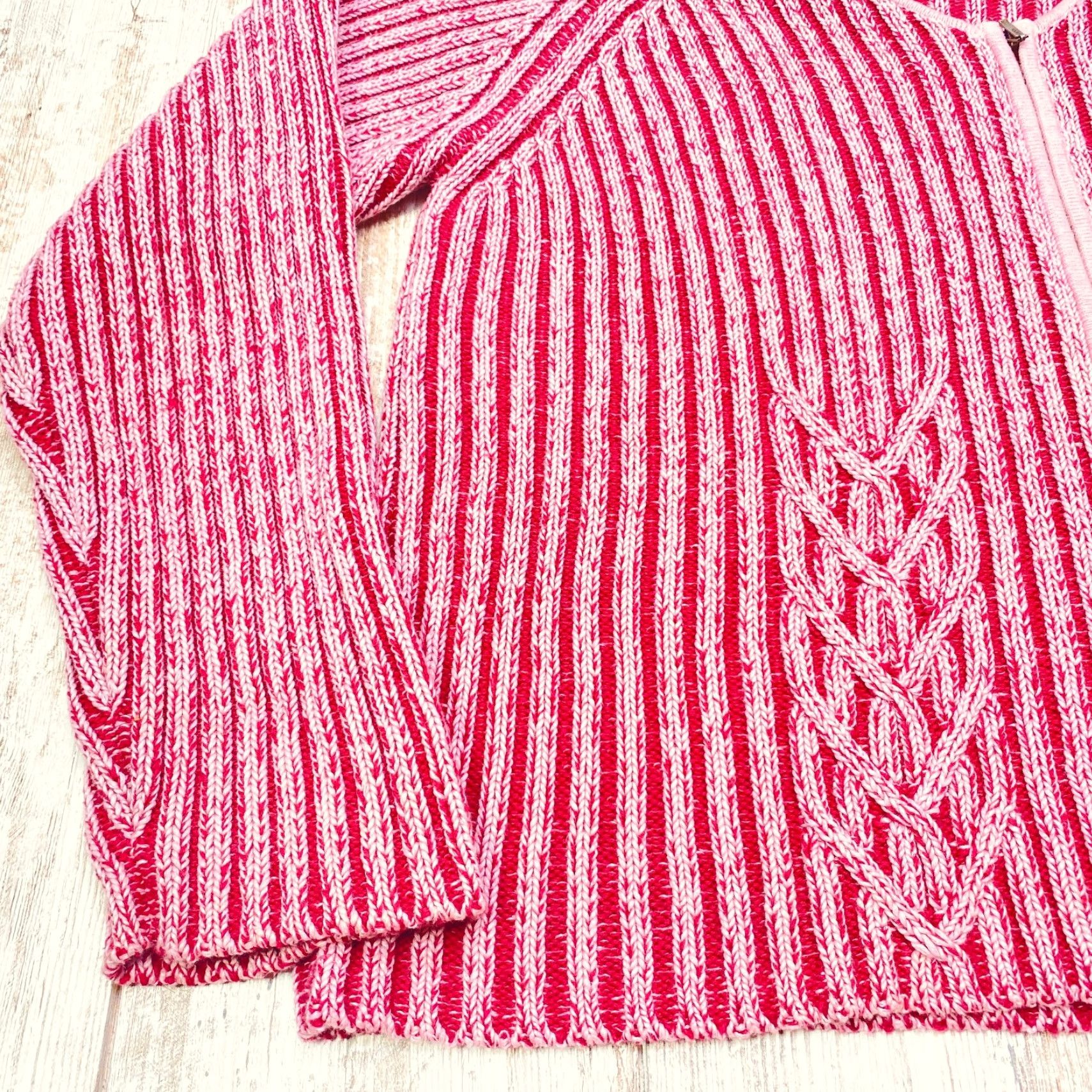Vintage VINTAGE Cabela's Women’s Cardigan Sweater 2XL Full Zip Cable Knit Pink Hong Kong Size XXL / US 16-18 / IT 52-54 - 2 Thumbnail