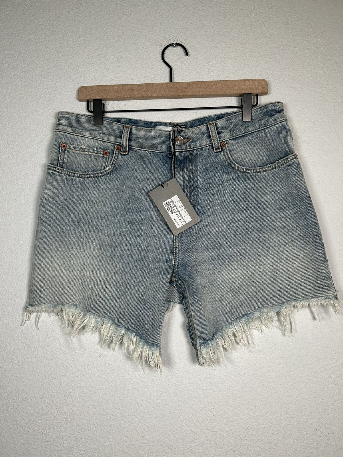 Balenciaga SS22 NWT! Cut off distressed denim mini skirt Size 32" / US 10 / IT 46 - 1 Thumbnail