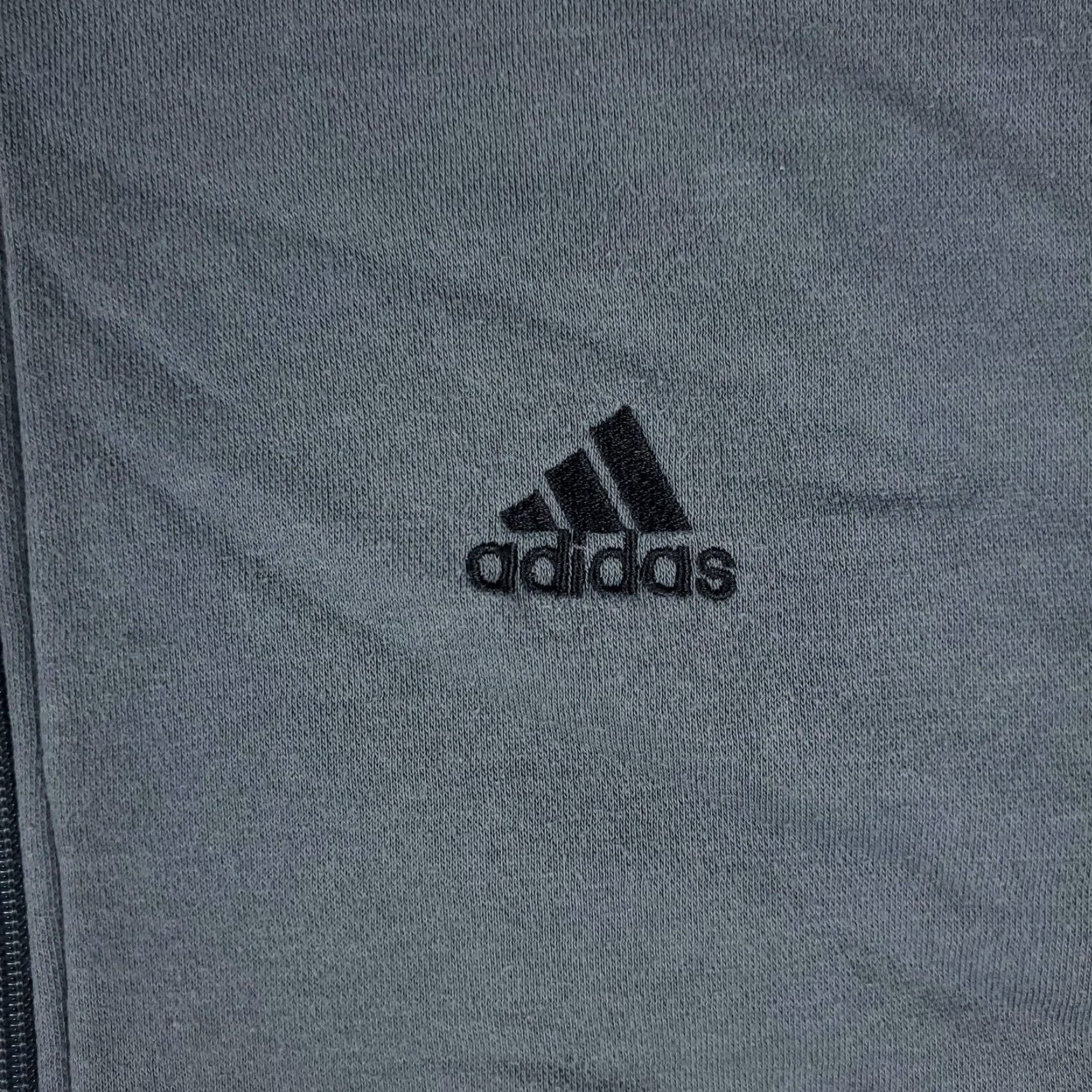 Adidas adidas Jacket Mens M Gray Full Zip Track Jacket Cotton Blend Polyester Solid Sports Originals Mens Size US M / EU 48-50 / 2 - 2 Thumbnail