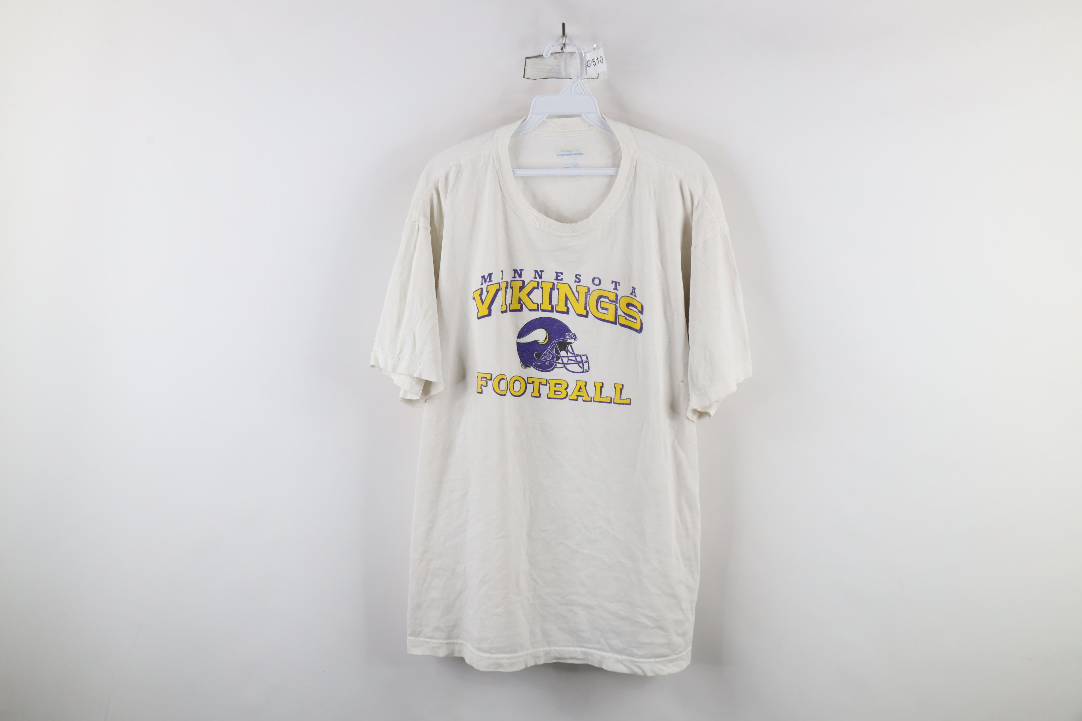 Reebok × Vintage Vintage Reebok Spell Out Minnesota Vikings Football T-Shirt Size US XL / EU 56 / 4 - 1 Thumbnail