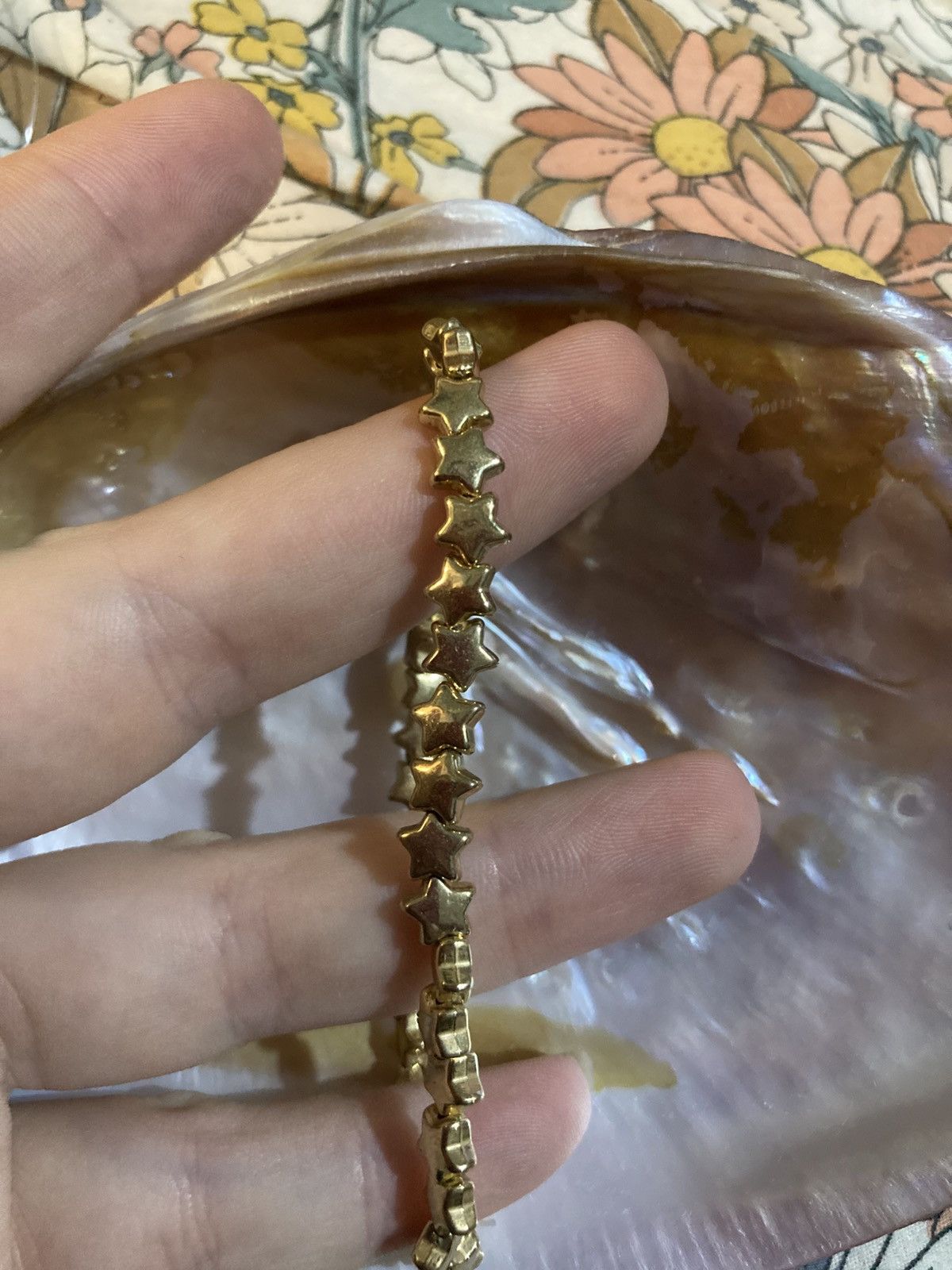 Other Gold coloured star beaded bracelet Size ONE SIZE - 2 Thumbnail
