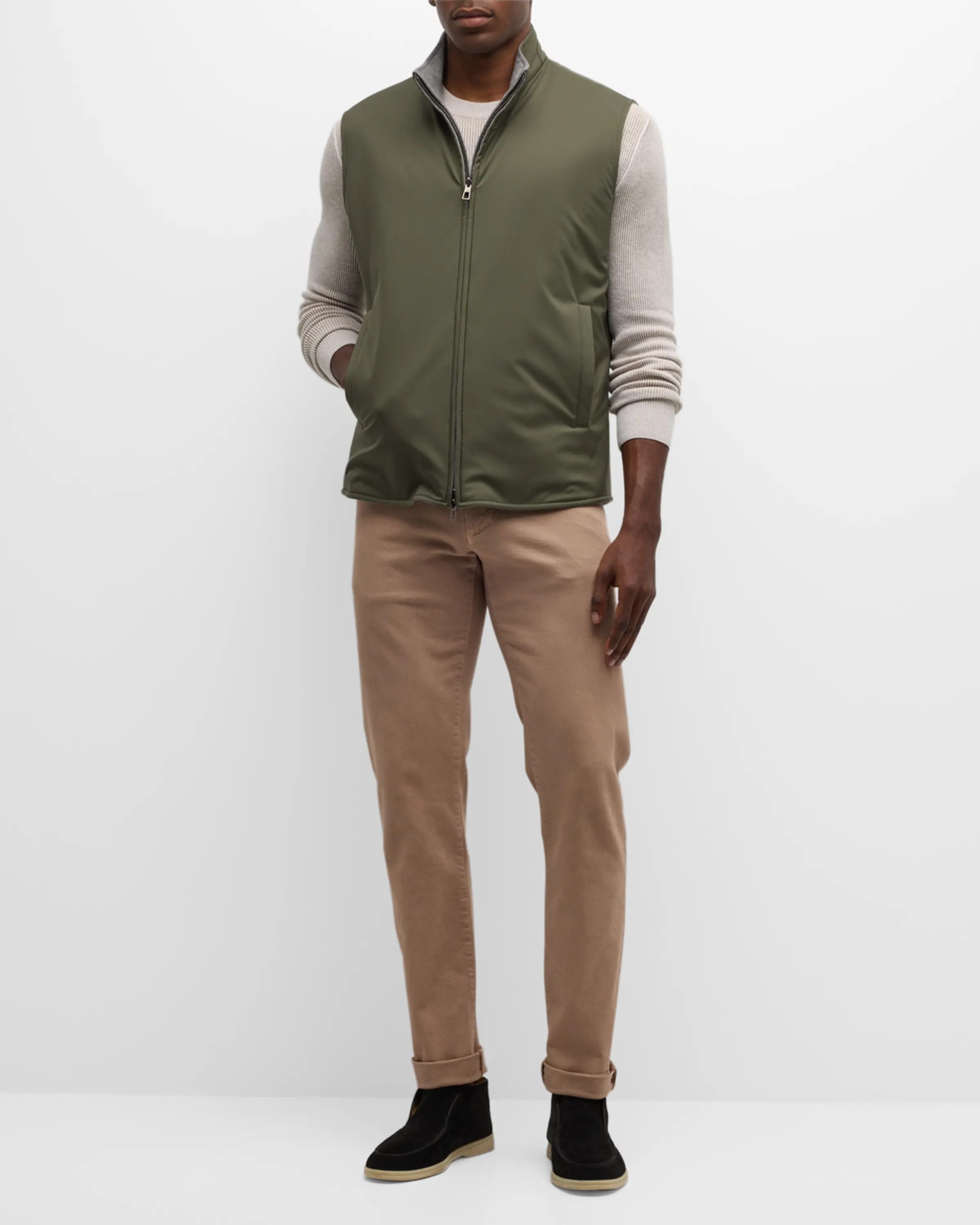 Loro Piana o1w1db10824 Reversible Marlin Vest in Olive Green Size US M / EU 48-50 / 2 - 5 Thumbnail