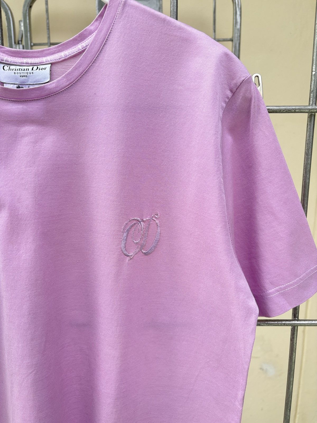Dior Christian Dior CD embroidery logo pink tee Size S / US 4 / IT 40 - 5 Thumbnail